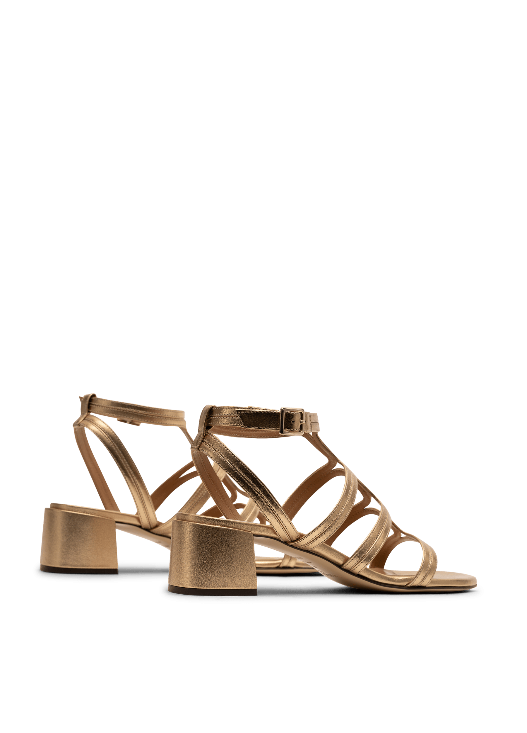 Sandales en cuir nappa or PARALLELE PARIS Doré
