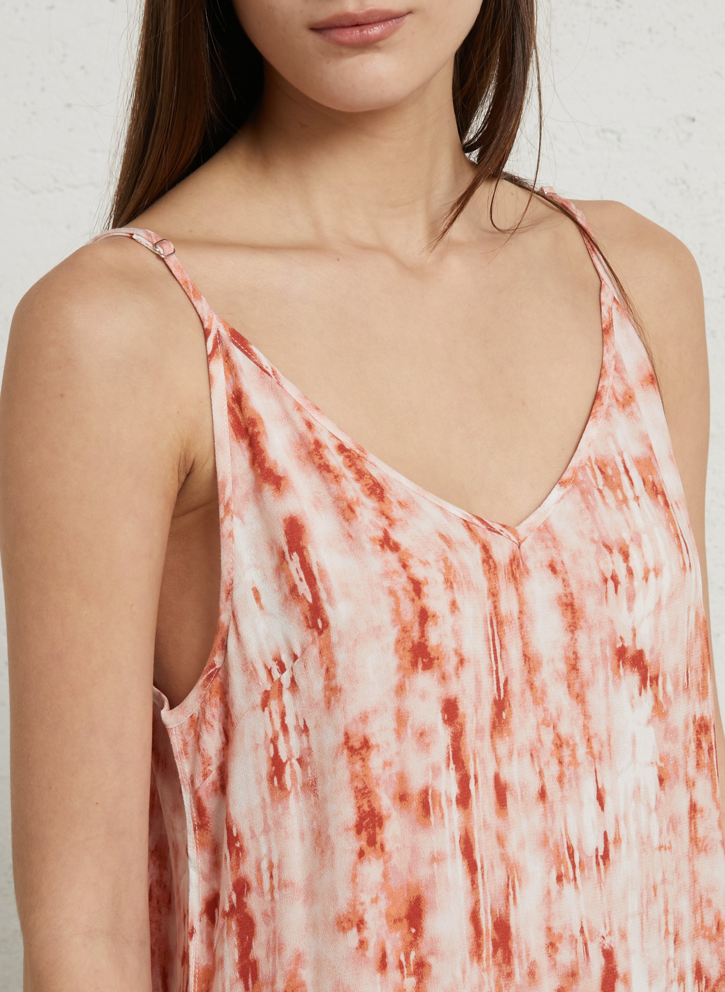 Robe midi imprimée col rond LE TEMPS DES CERISES Rose