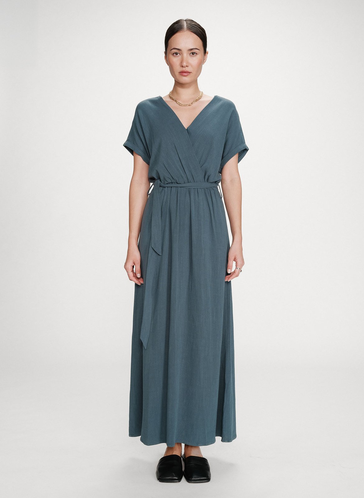 Robe longue col V GRACE ET MILA Vert