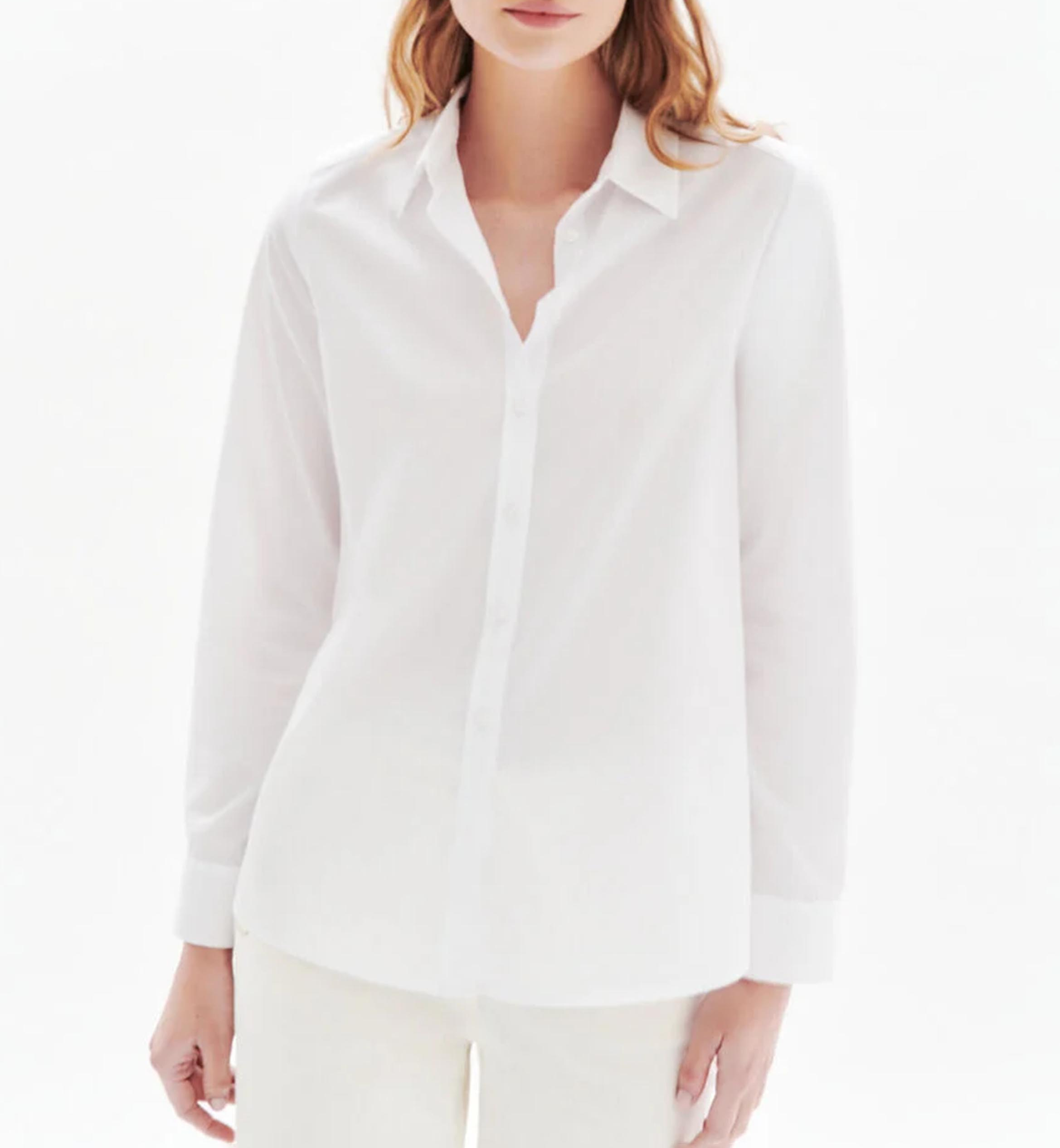 Chemise col classique en coton CAROLL Blanc