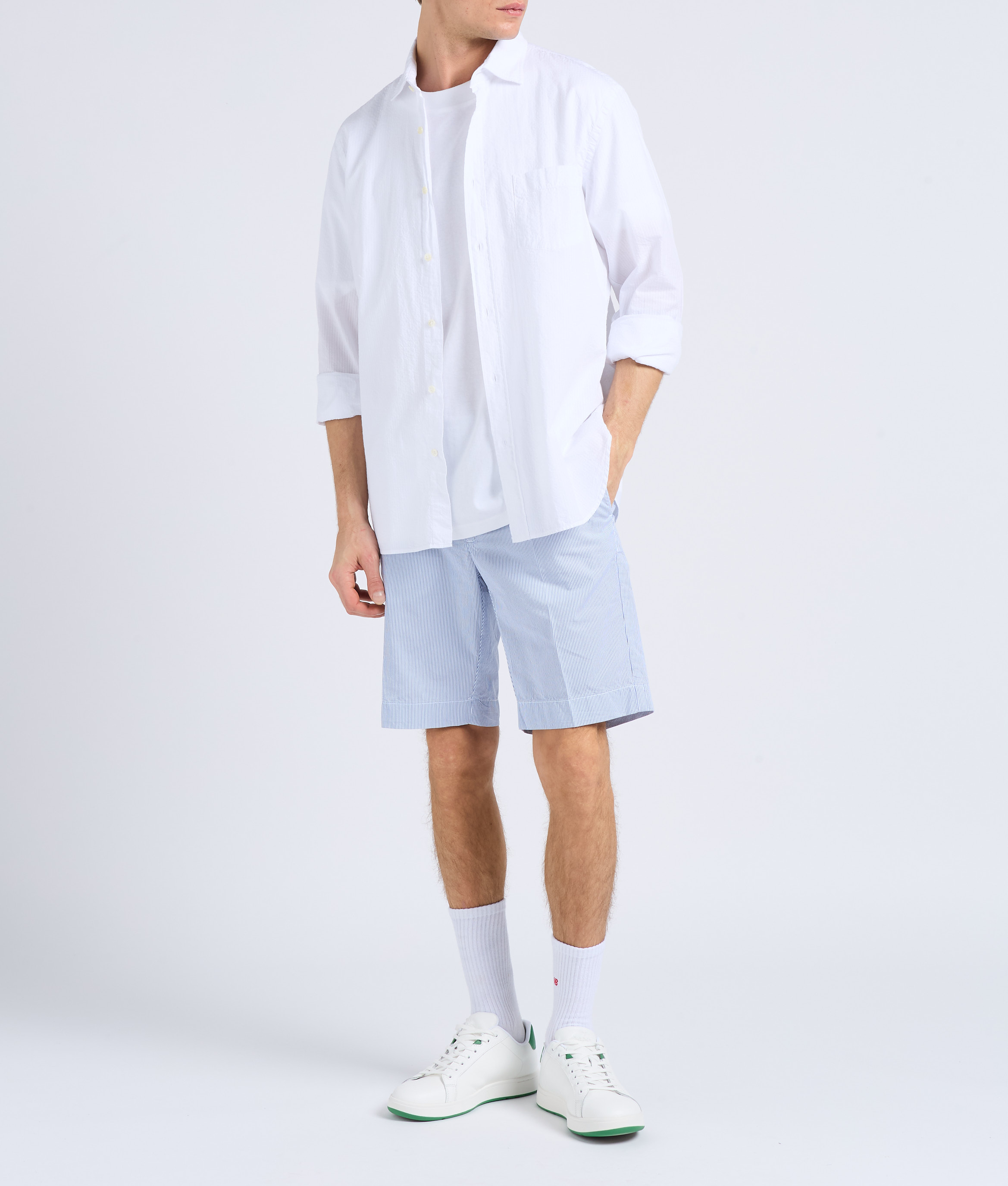Regular-fit striped cotton shirt HARTFORD White