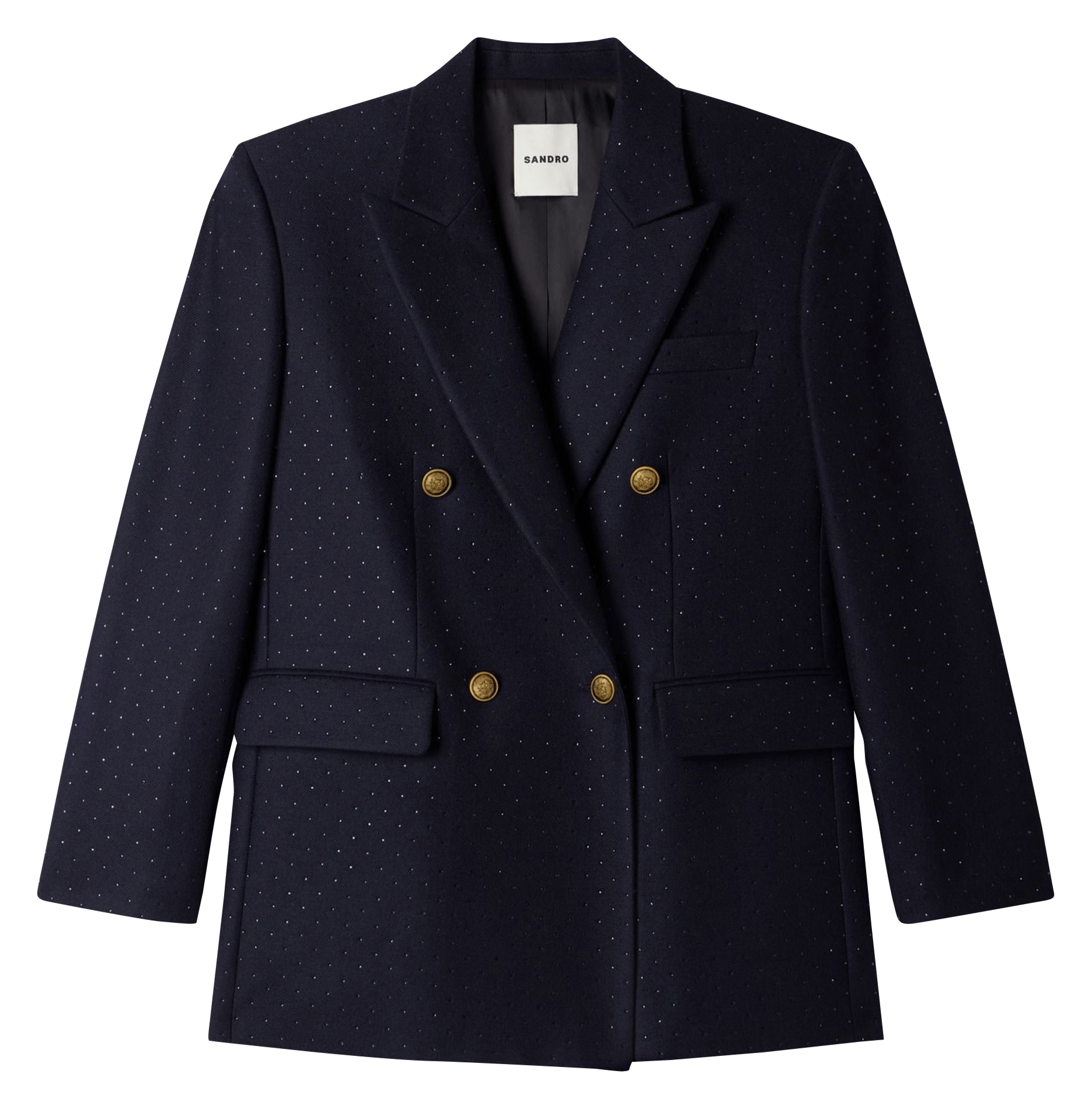 Veste col tailleur en laine SANDRO Bleu