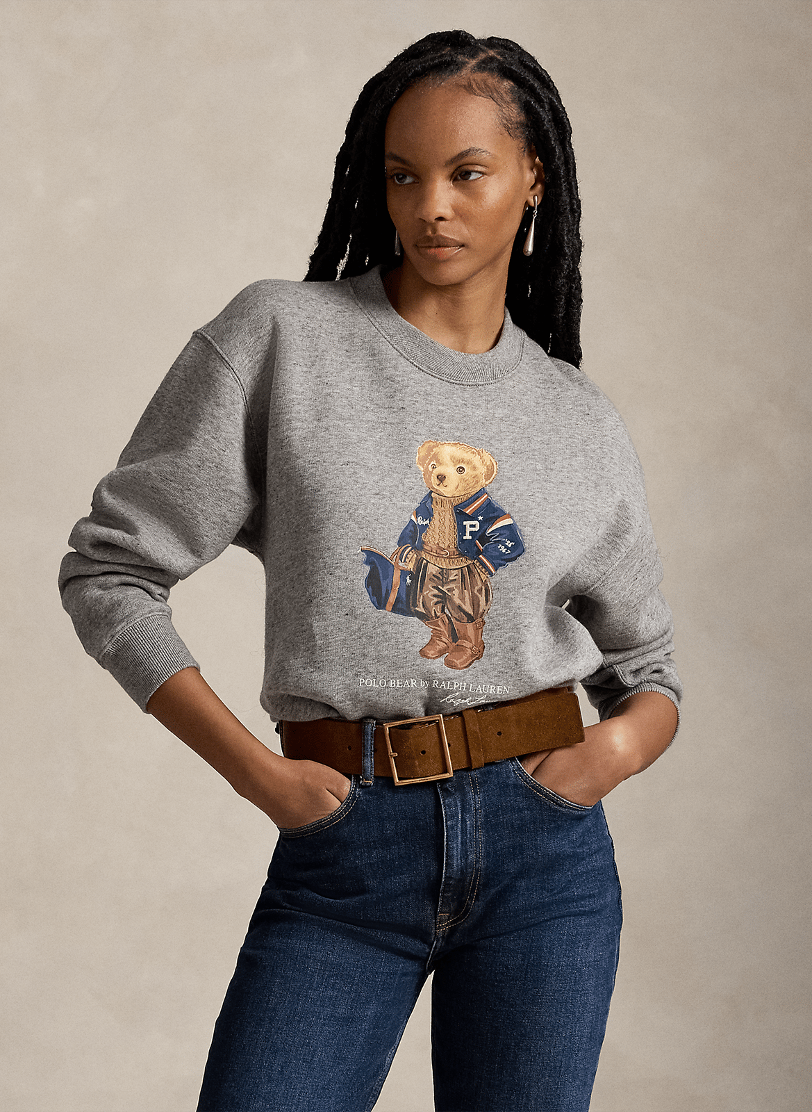 Rundhals-Sweatshirt mit Siebdruck POLO RALPH LAUREN Grau
