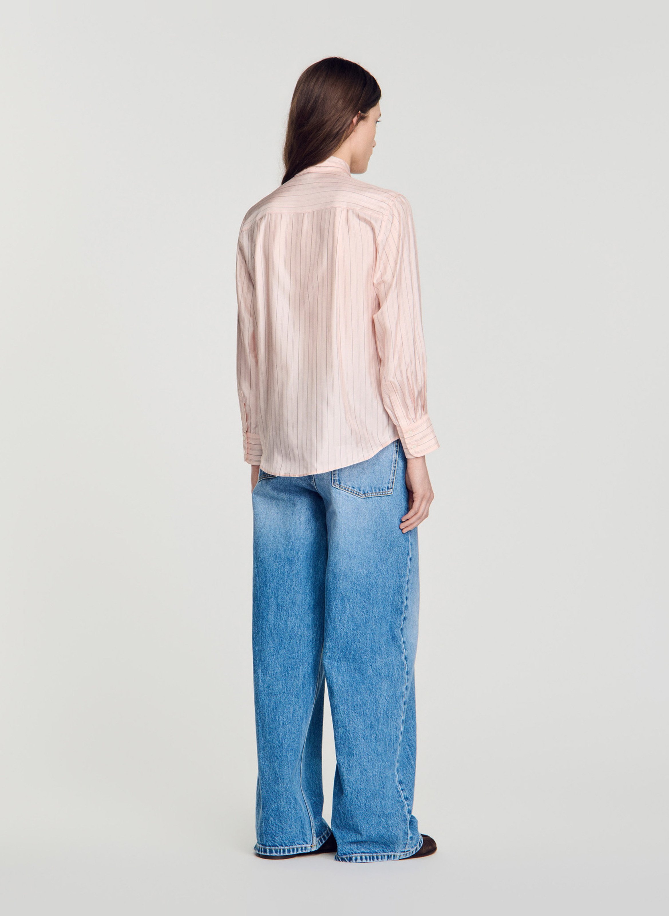 Gestreepte oversized blouse Liam  SANDRO Roze