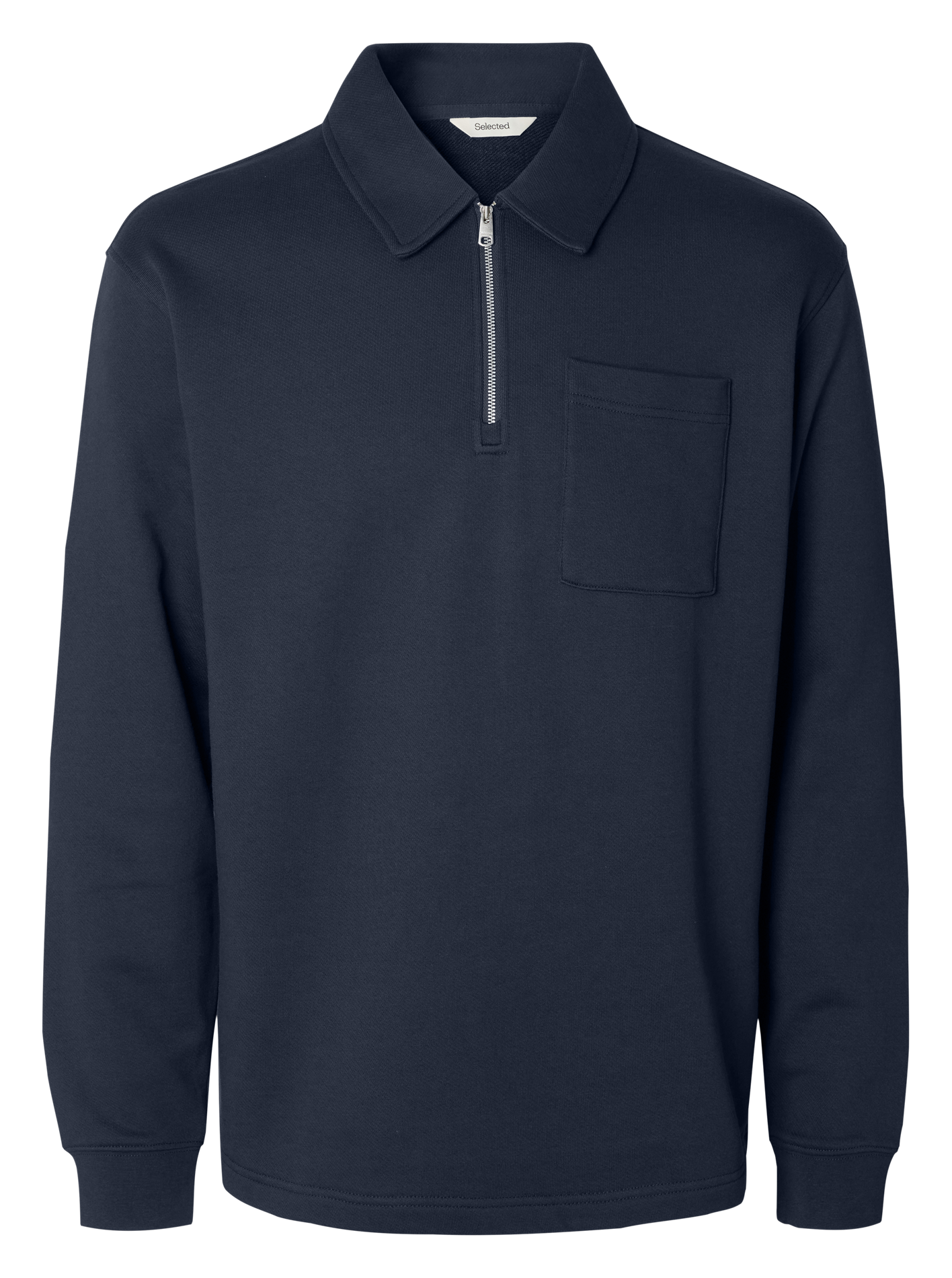 Sweat droit en coton bio SELECTED Bleu