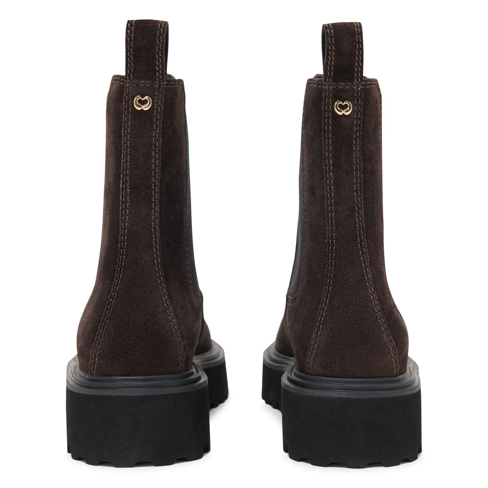 Bottines en cuir velours MAJE Marron