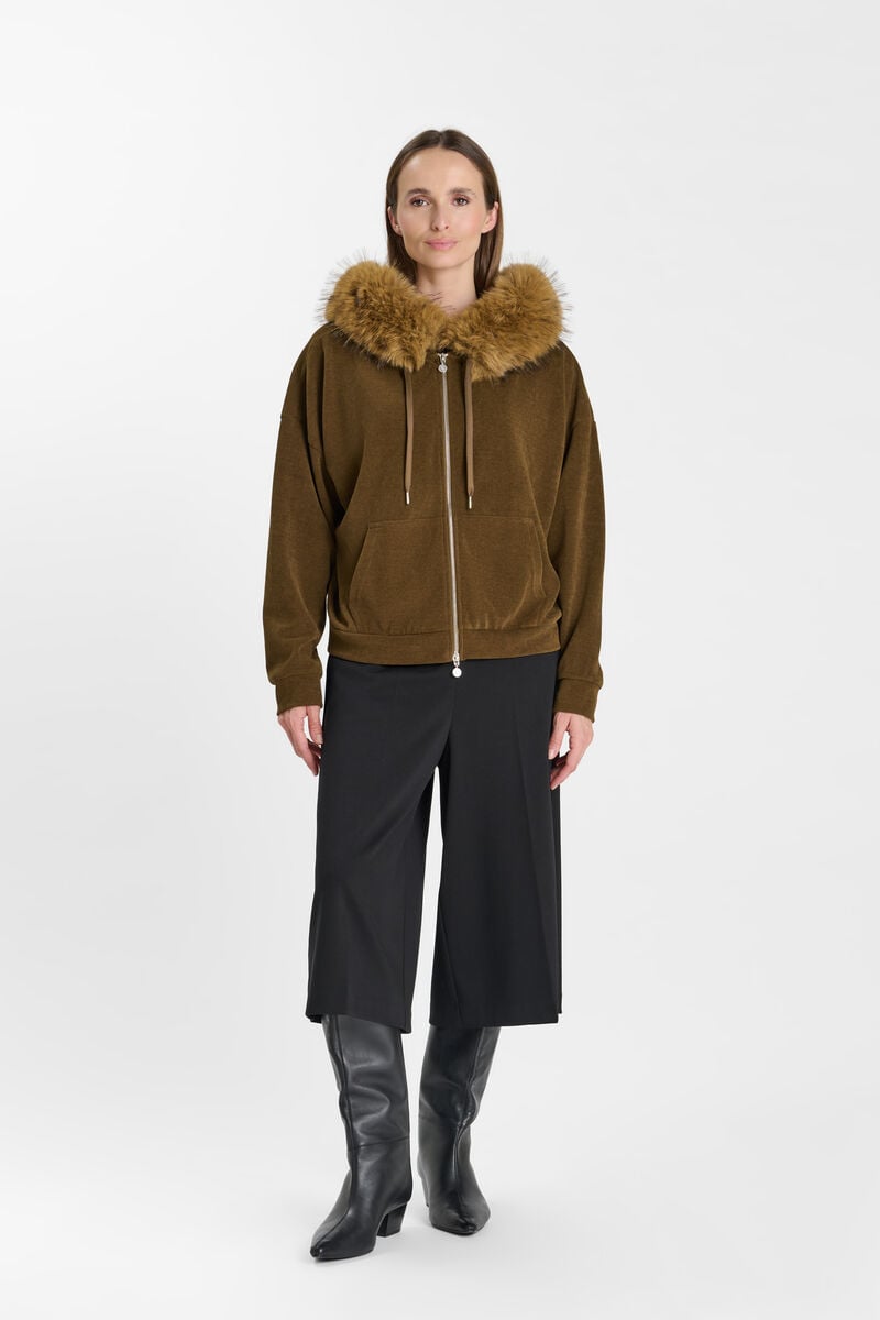 Hooded sweatshirt LE TEMPS DES CERISES Khaki