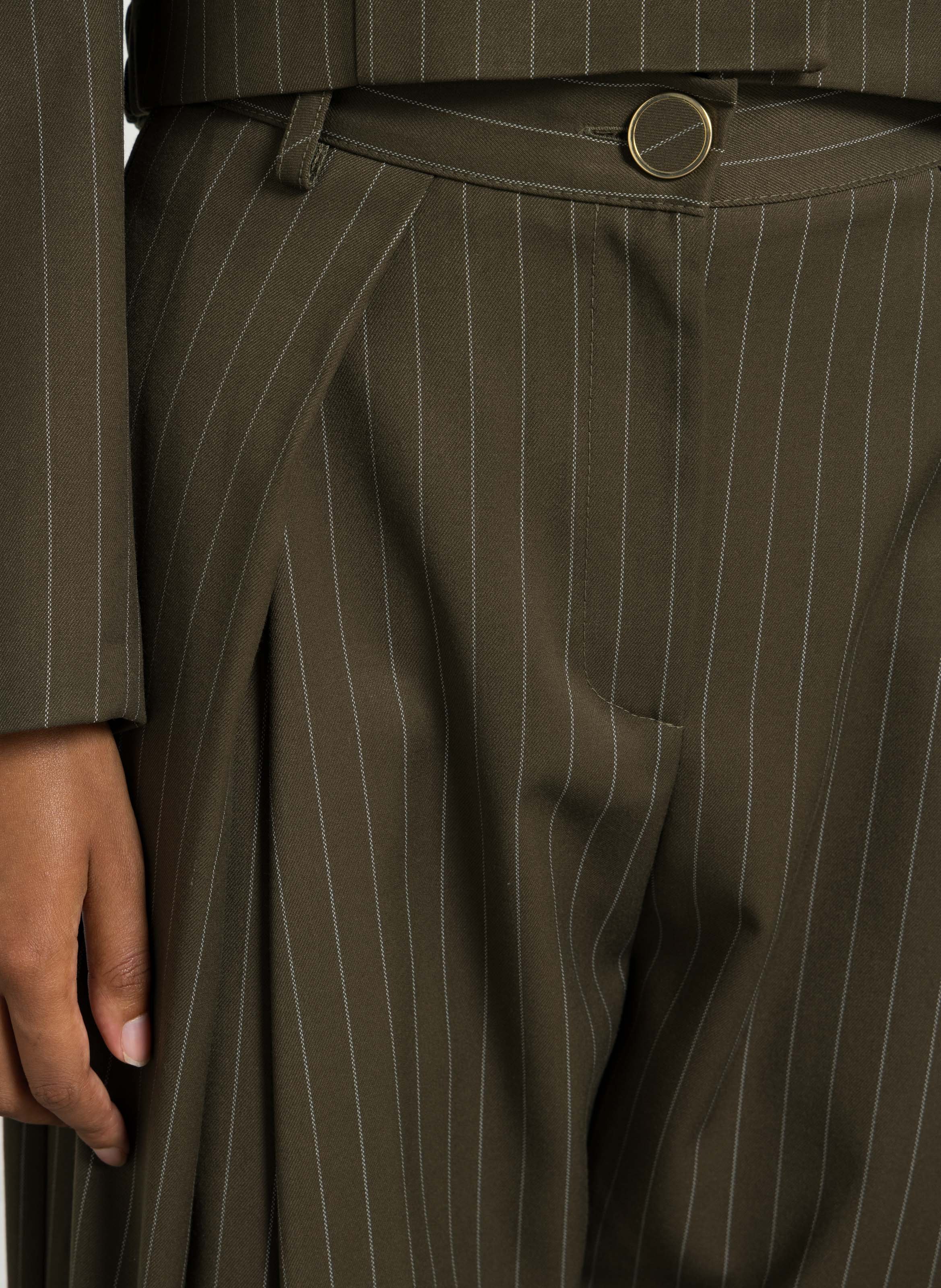 Weite Streifenhose IMPERIAL Grun