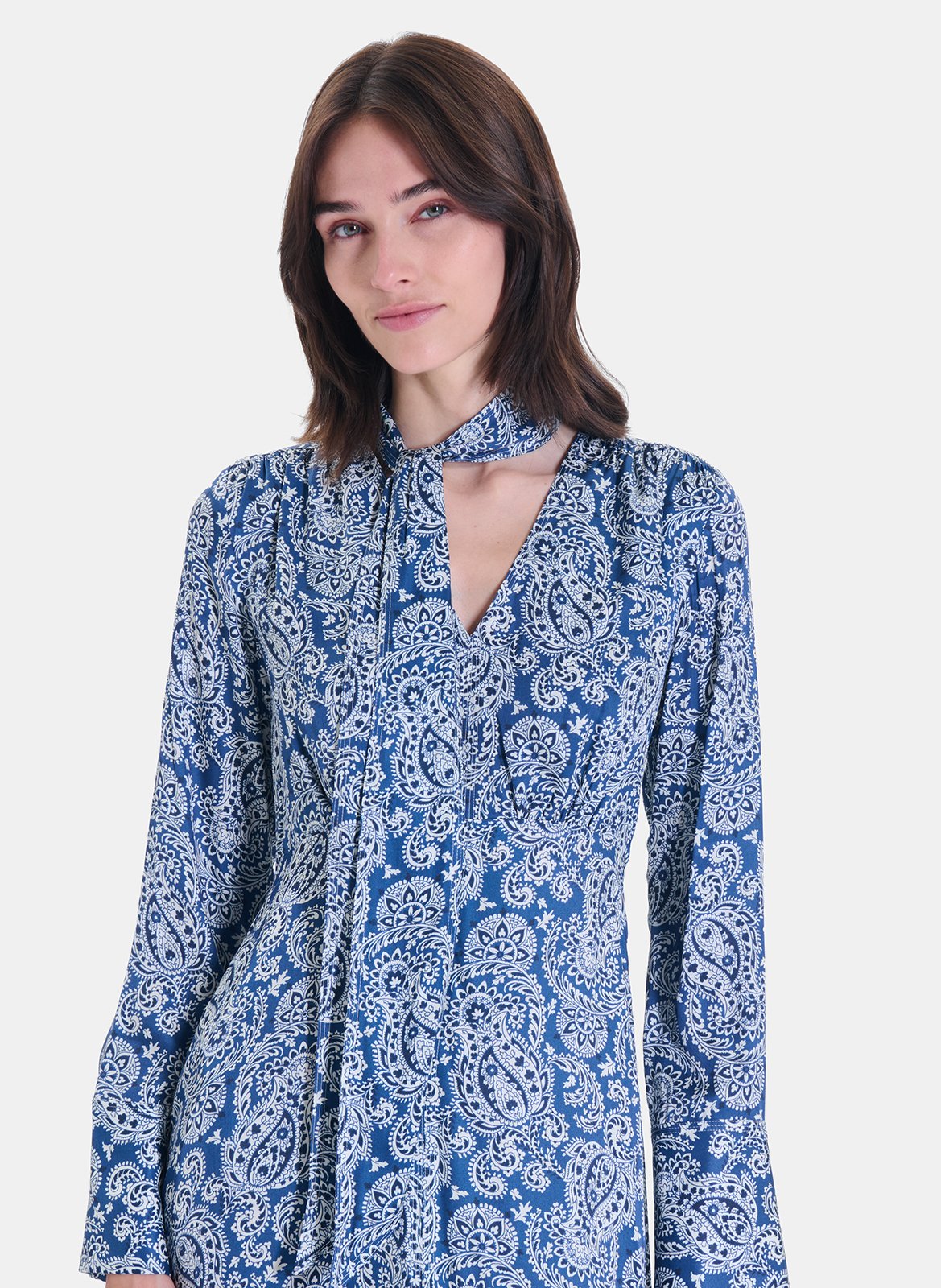 Flowy Printed Loose Dress ZAPA Blue