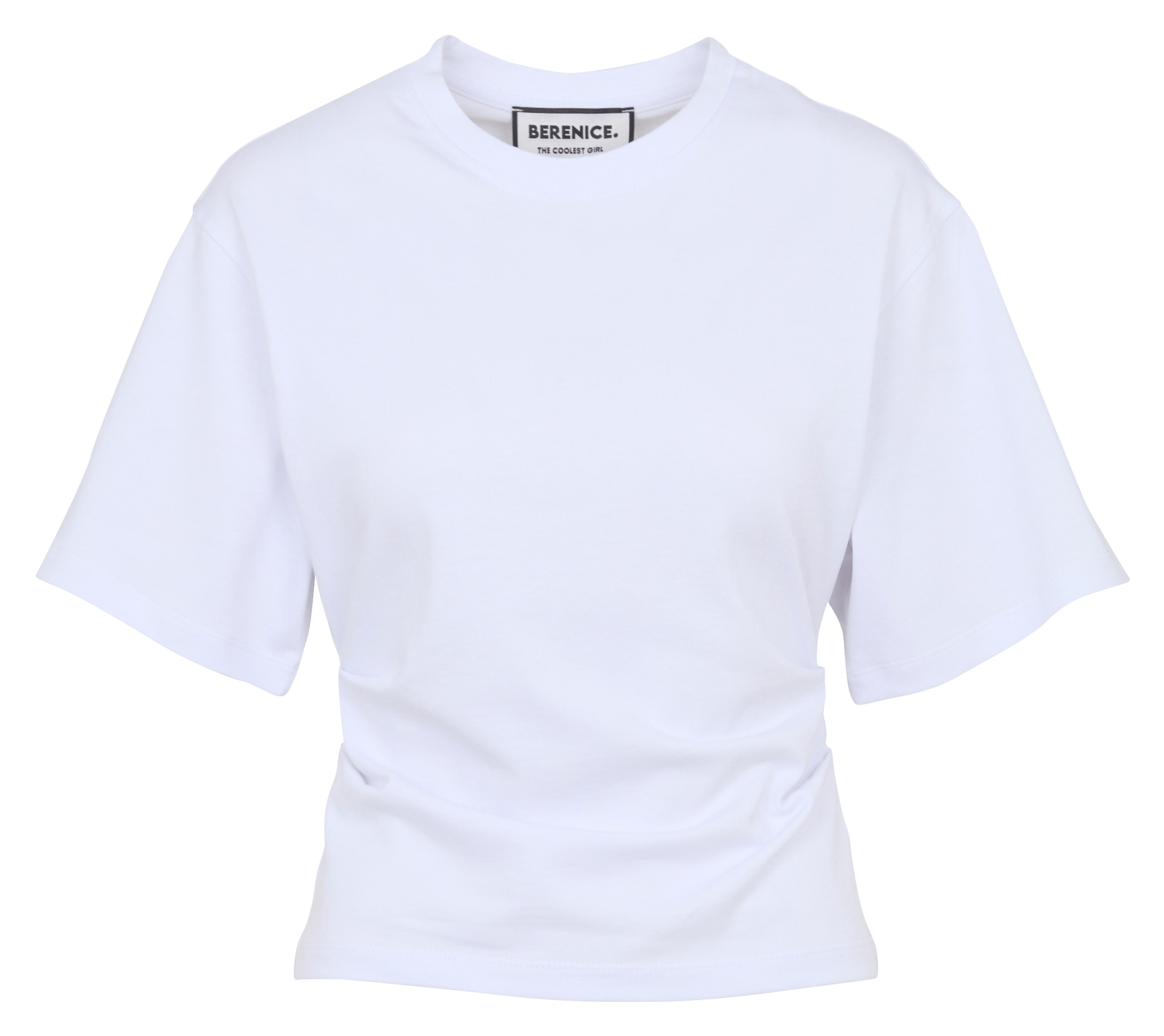 Tee-shirt manches courtes froncé en coton BERENICE Blanc