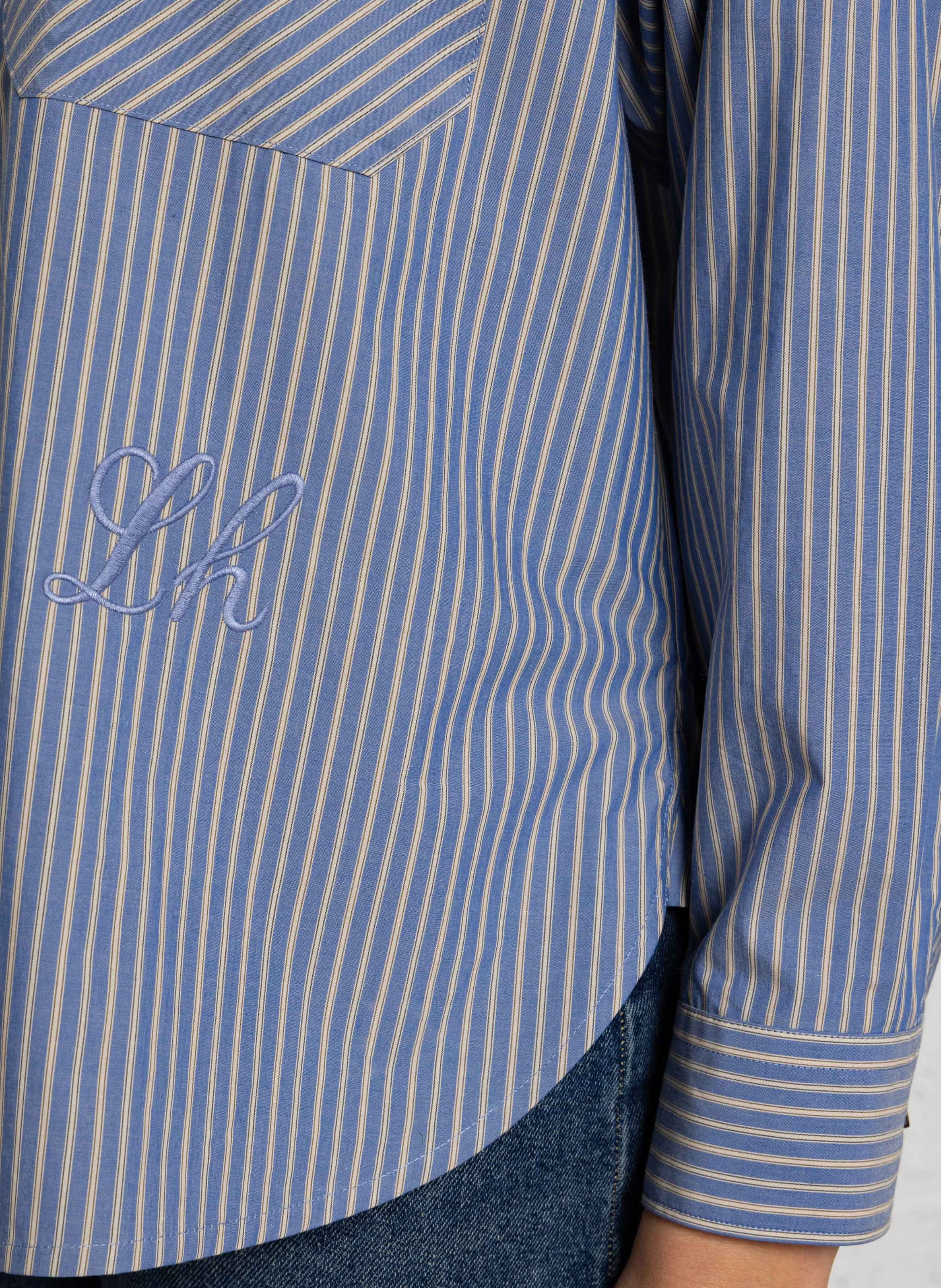 Gestreepte, katoenen blouse LEON & HARPER Blauw