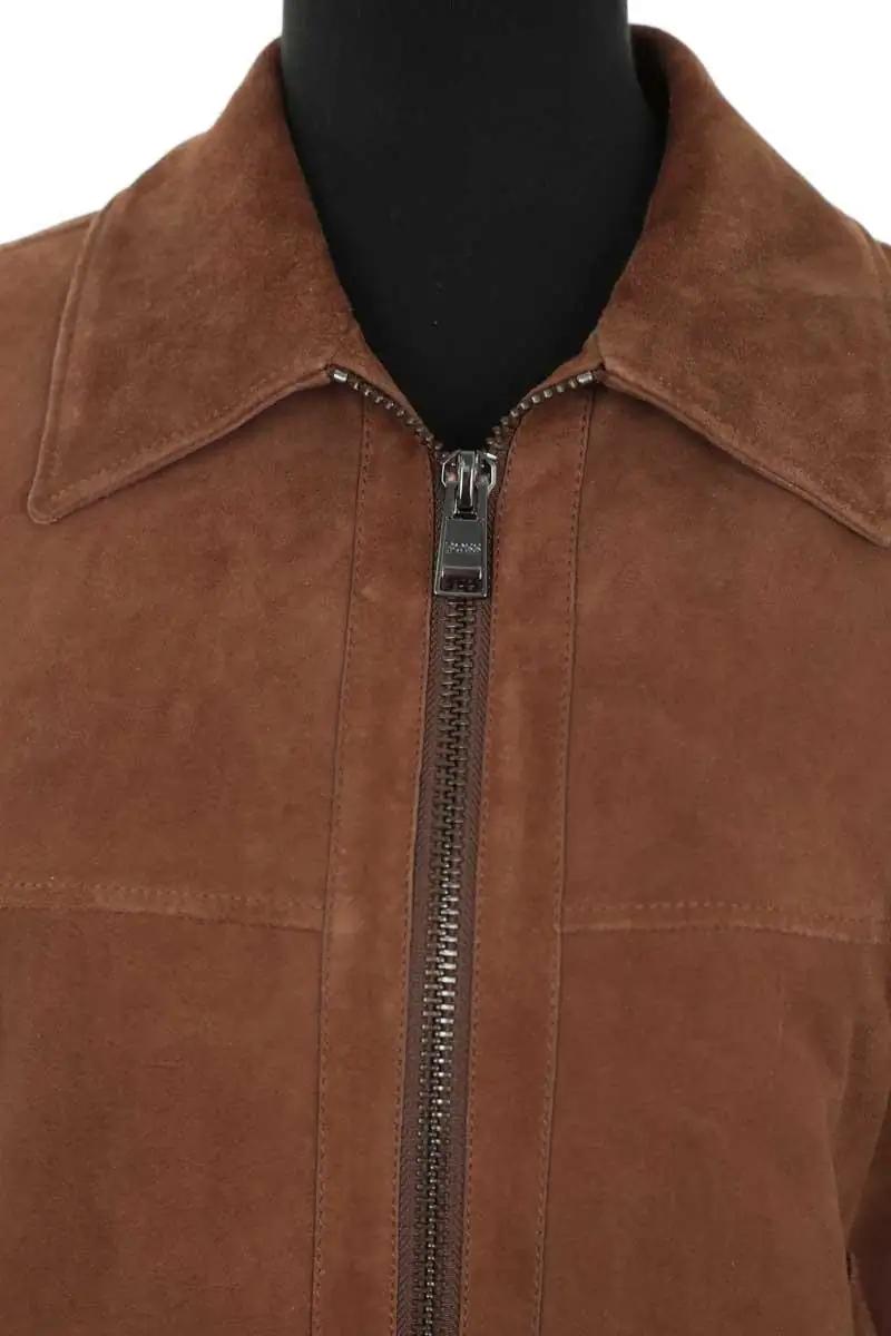 Regular-fit organic cotton jacket with sherpa collar BOSS - SECONDE MAIN Brown