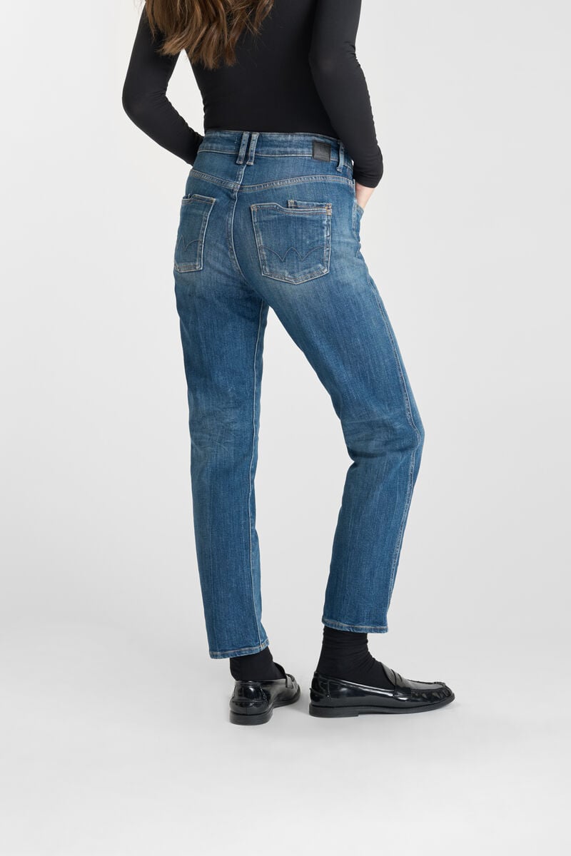 High-waisted straight-leg zip jeans LE TEMPS DES CERISES Blue