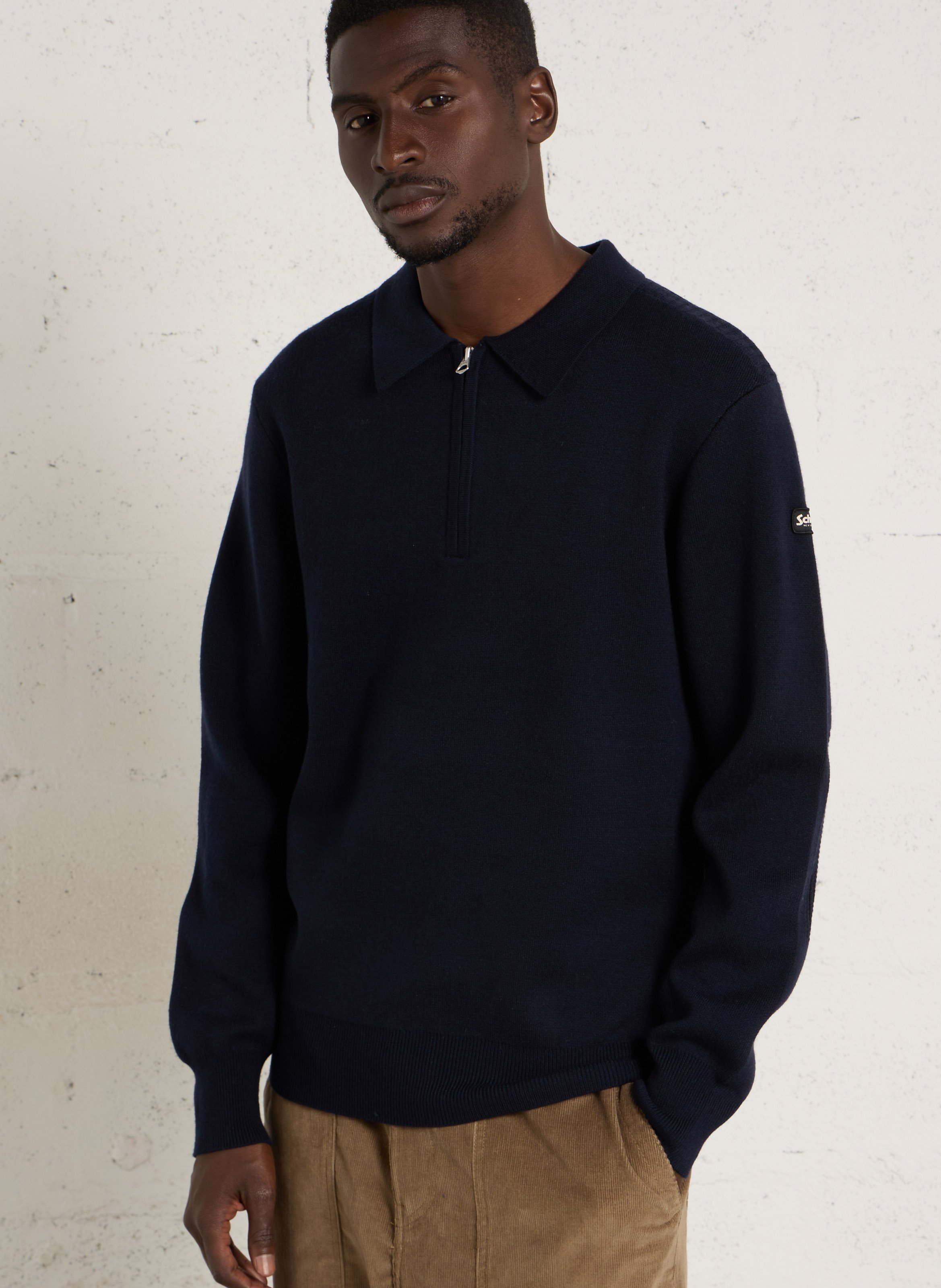 Gerader Pullover mit Polokragen SCHOTT