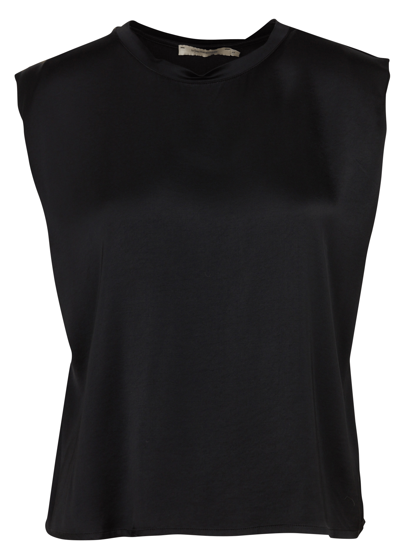 Plain satin sleeveless top LA FEE MARABOUTEE Black