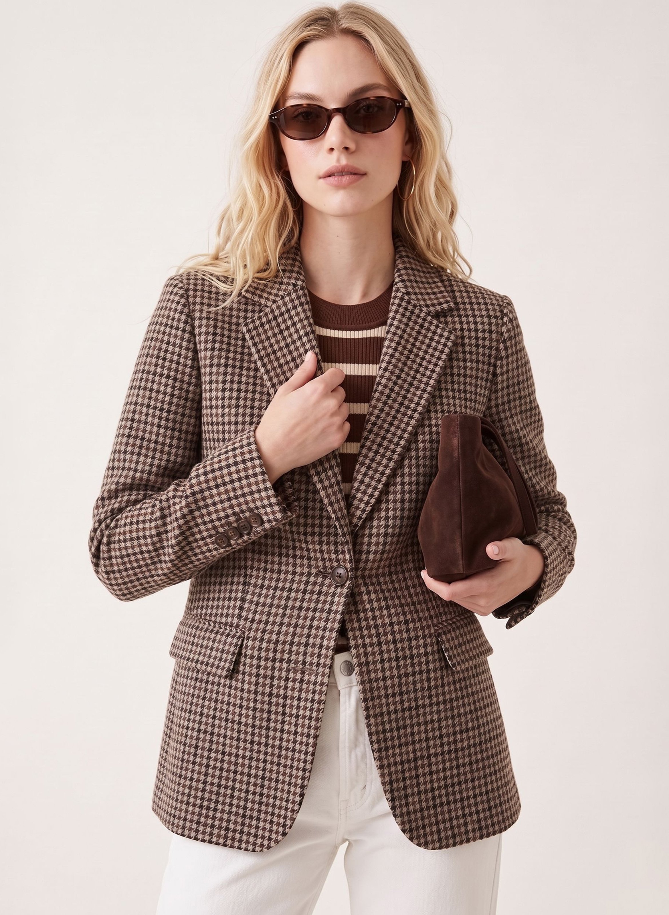 Blazer droit à carreaux KOOKAI Marron