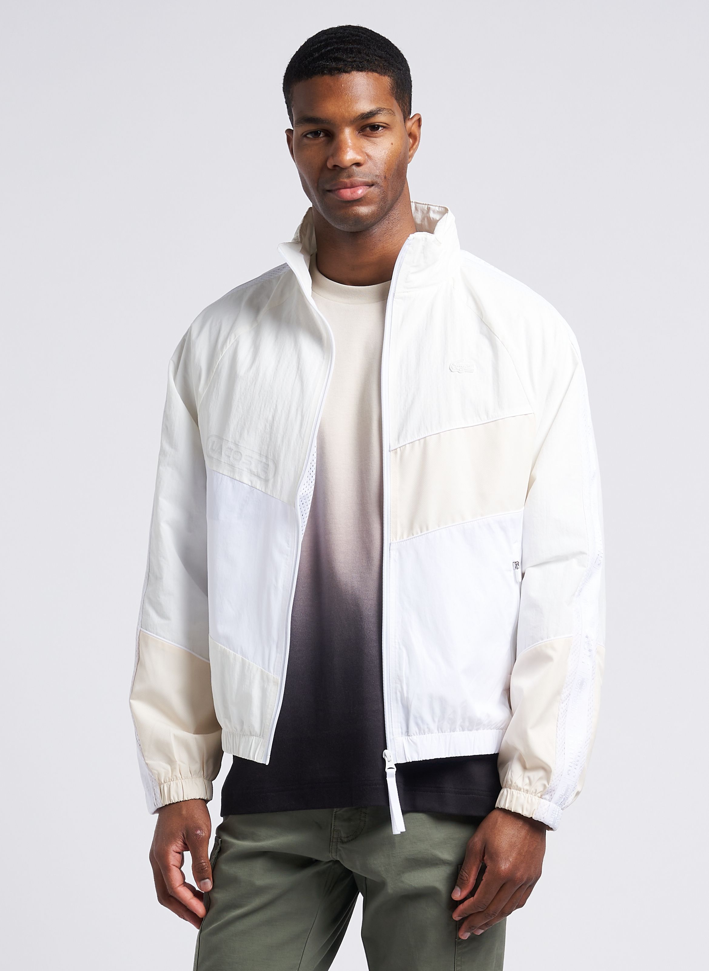 Mens white lacoste outlet jacket