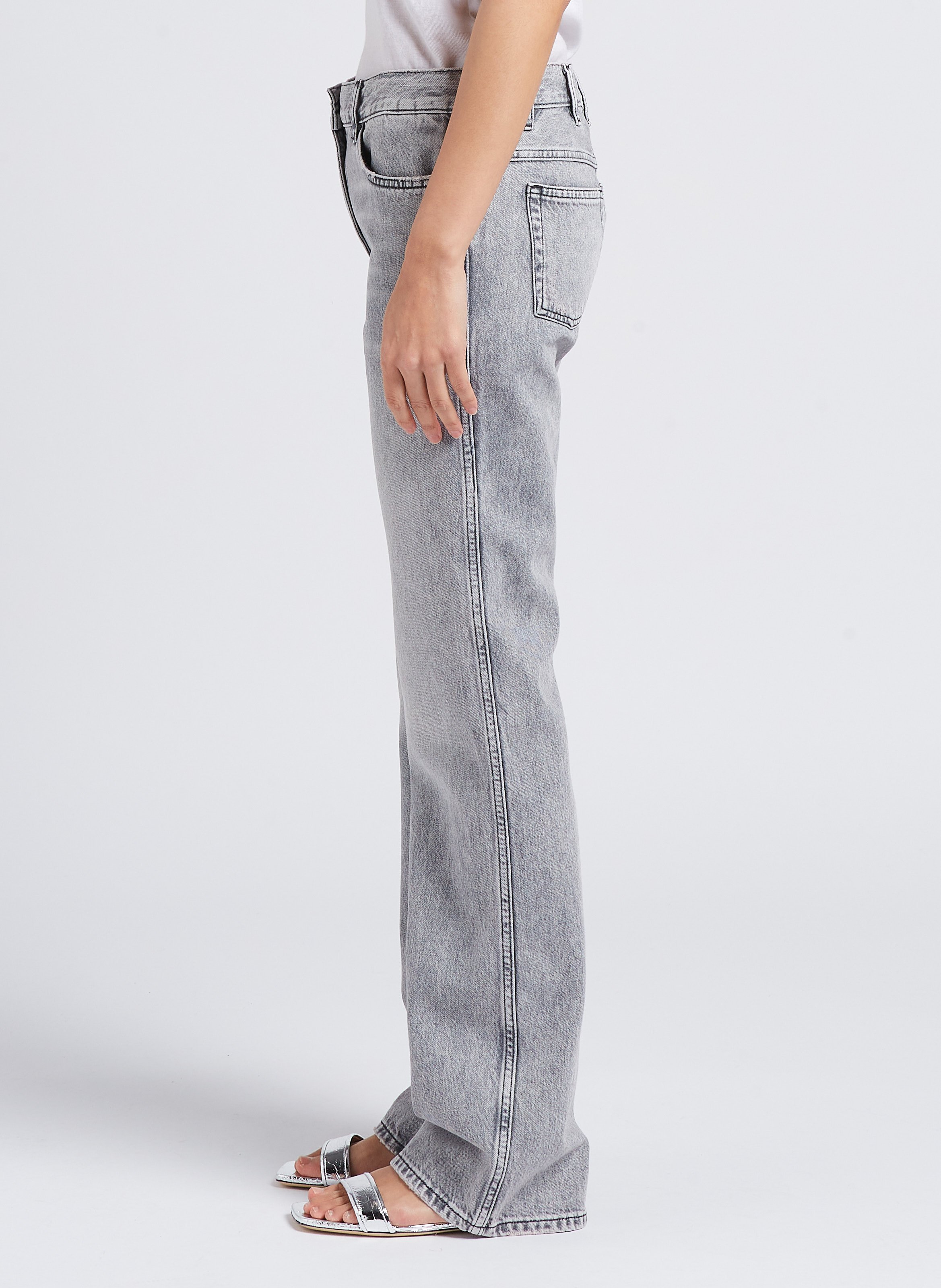 High-rise flared cotton jeans IRO Grey