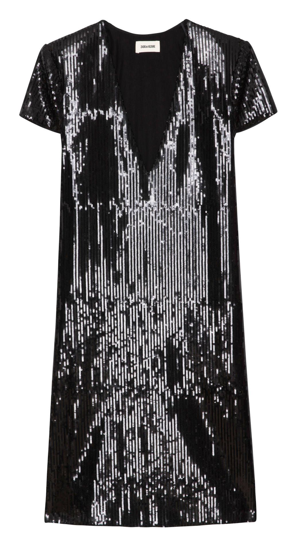 Robe courte à sequins en coton bio mélangé ZADIG&VOLTAIRE Noir