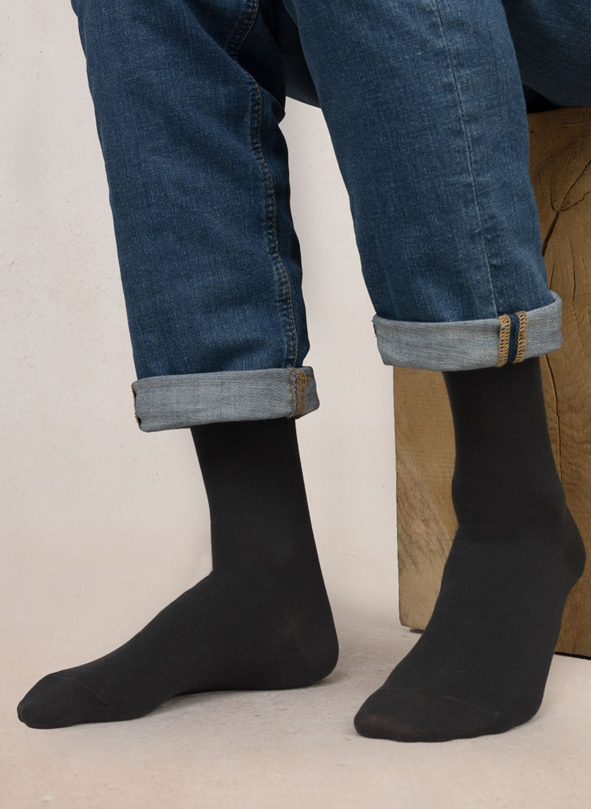 Cotton-blend mid-length socks BLEUFORET Blue