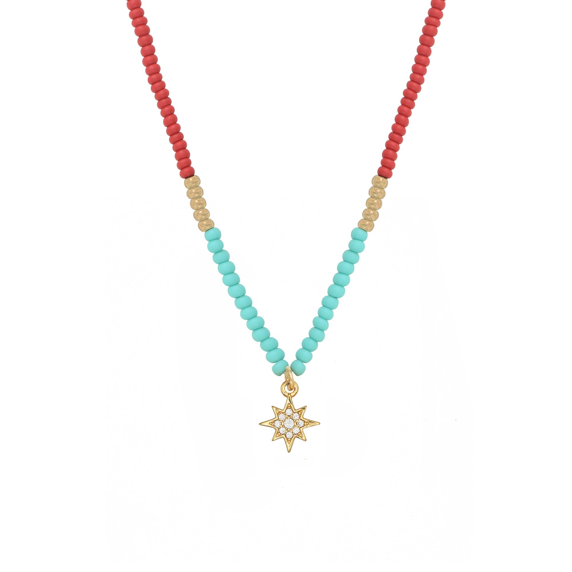 Gold-plated Capri Summer necklace NILAI Multicolored