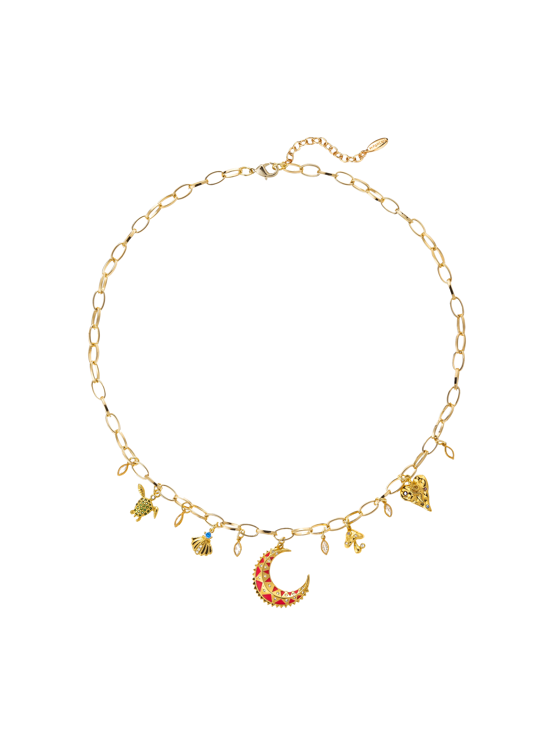 Choker necklace with pendants and charms HIPANEMA Red