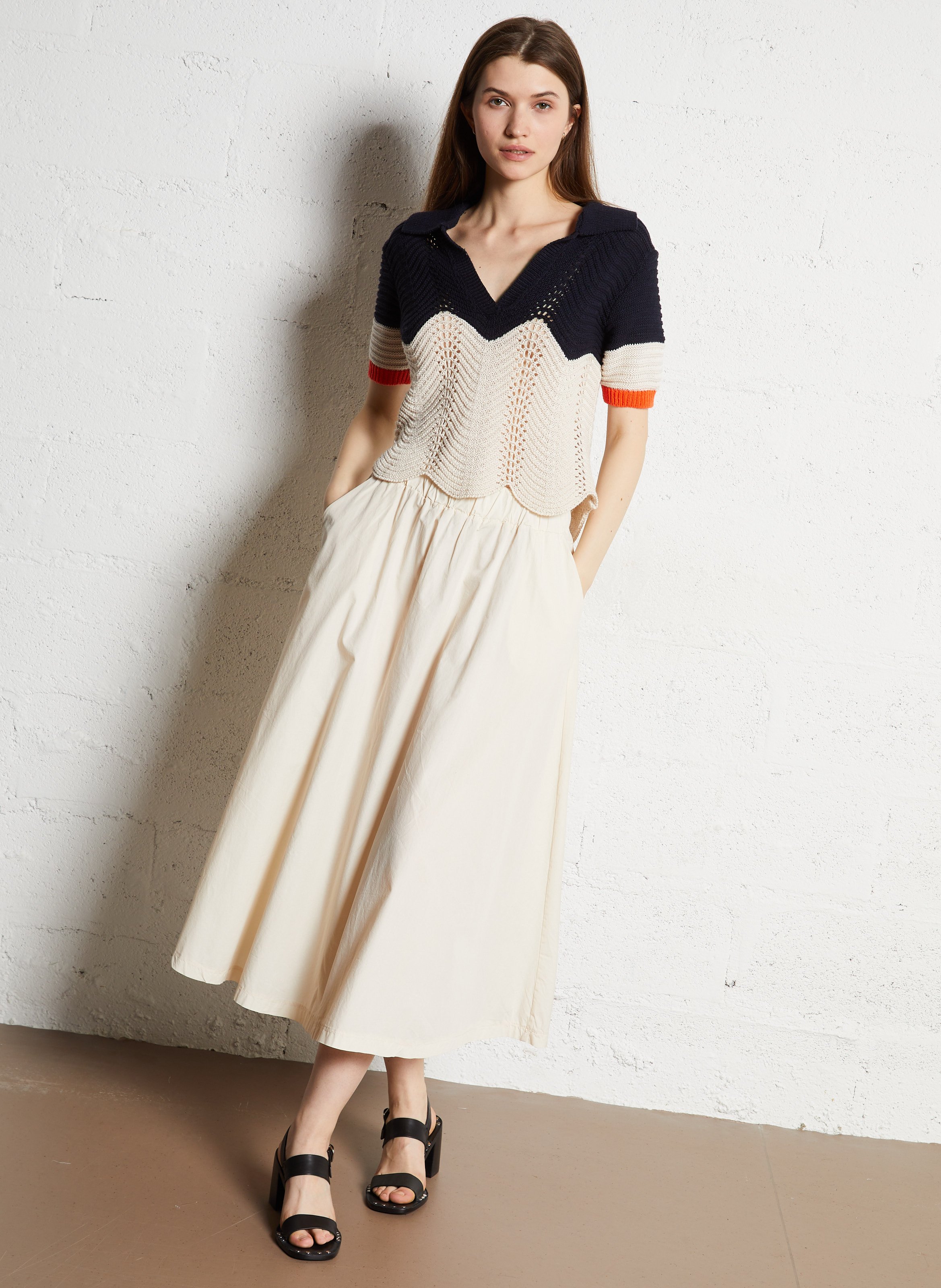 Trui met polokraagje - katoenblend Blauw