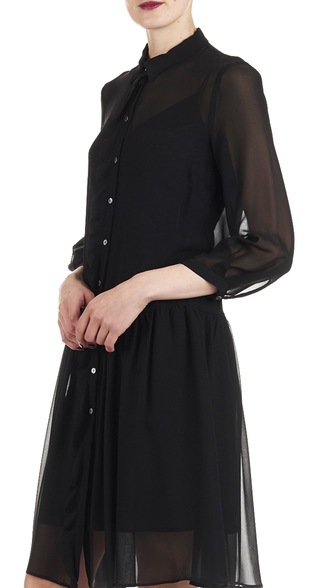 Robe chemisier en soie Binah ATTIC AND BARN Noir