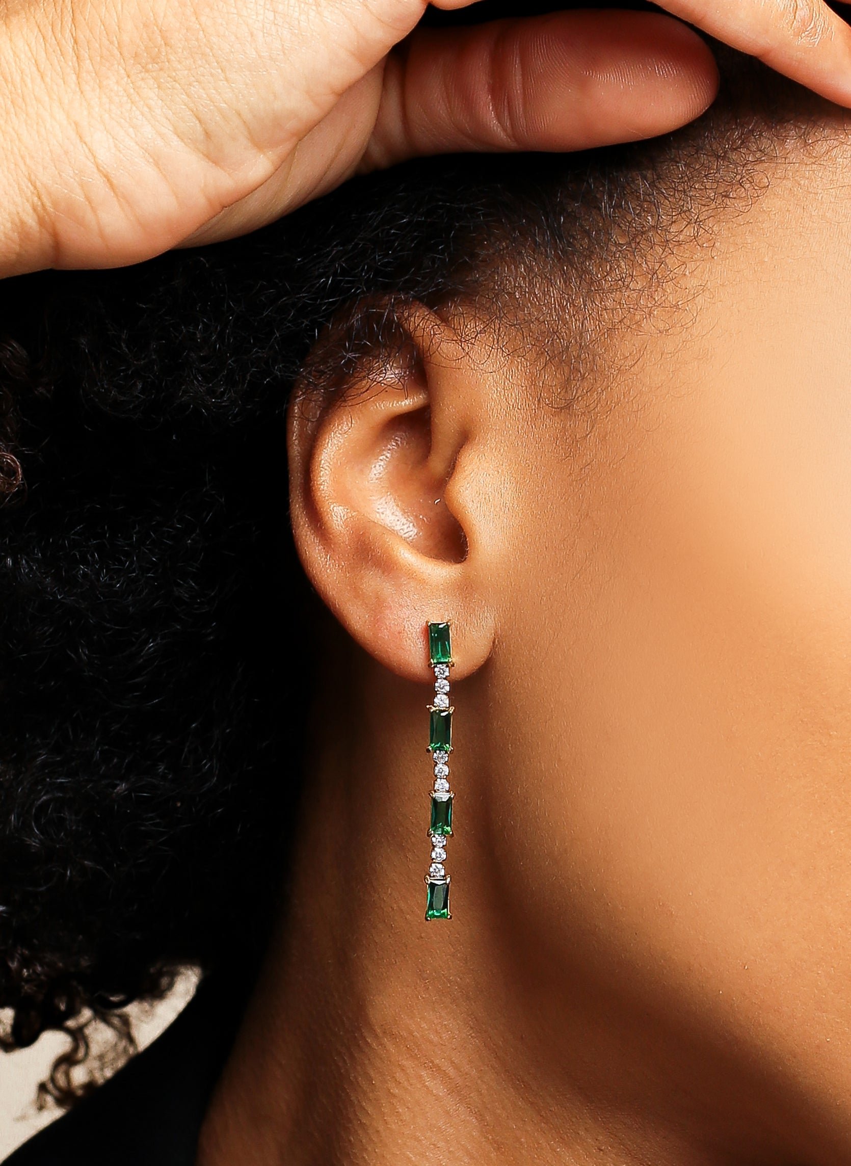 Solene dangling earrings AEC Paris Green