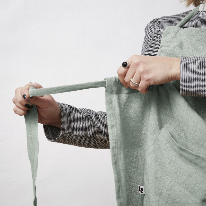 Chef apron in cotton gauze L'EFFET PAPILLON Blue