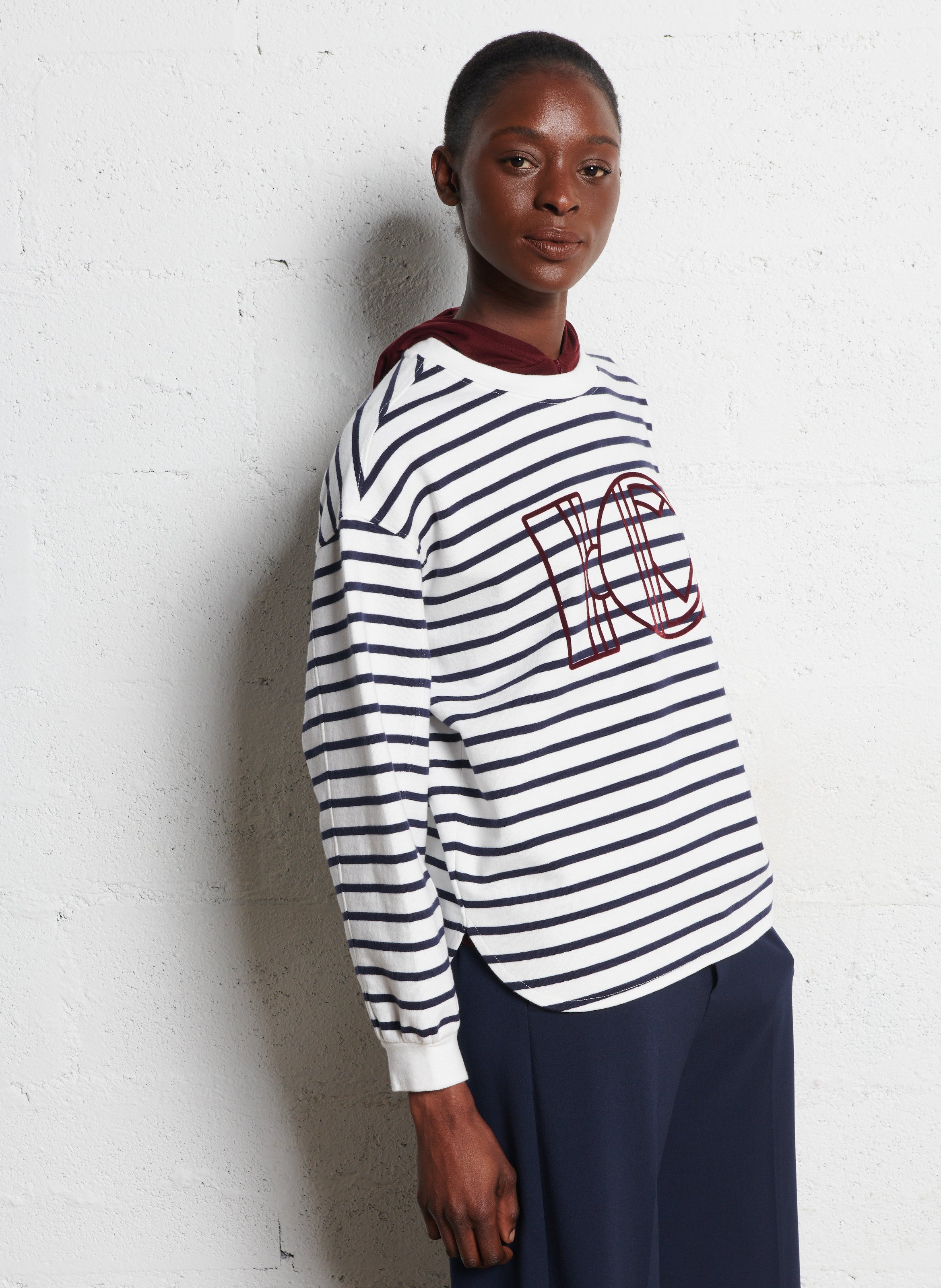 Cotton round-neck sweatshirt I CODE White