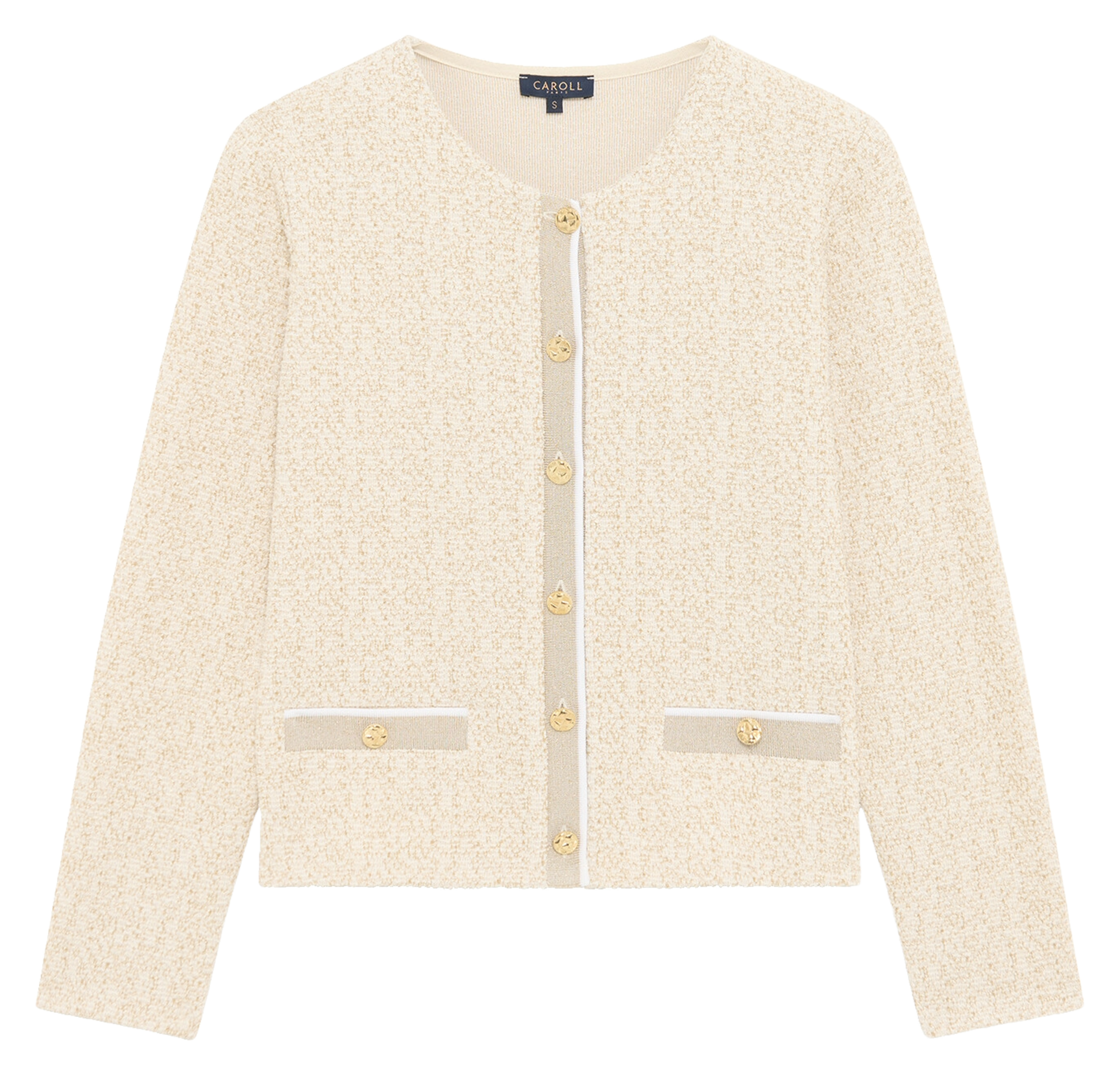 Straight tweed vest CAROLL Beige