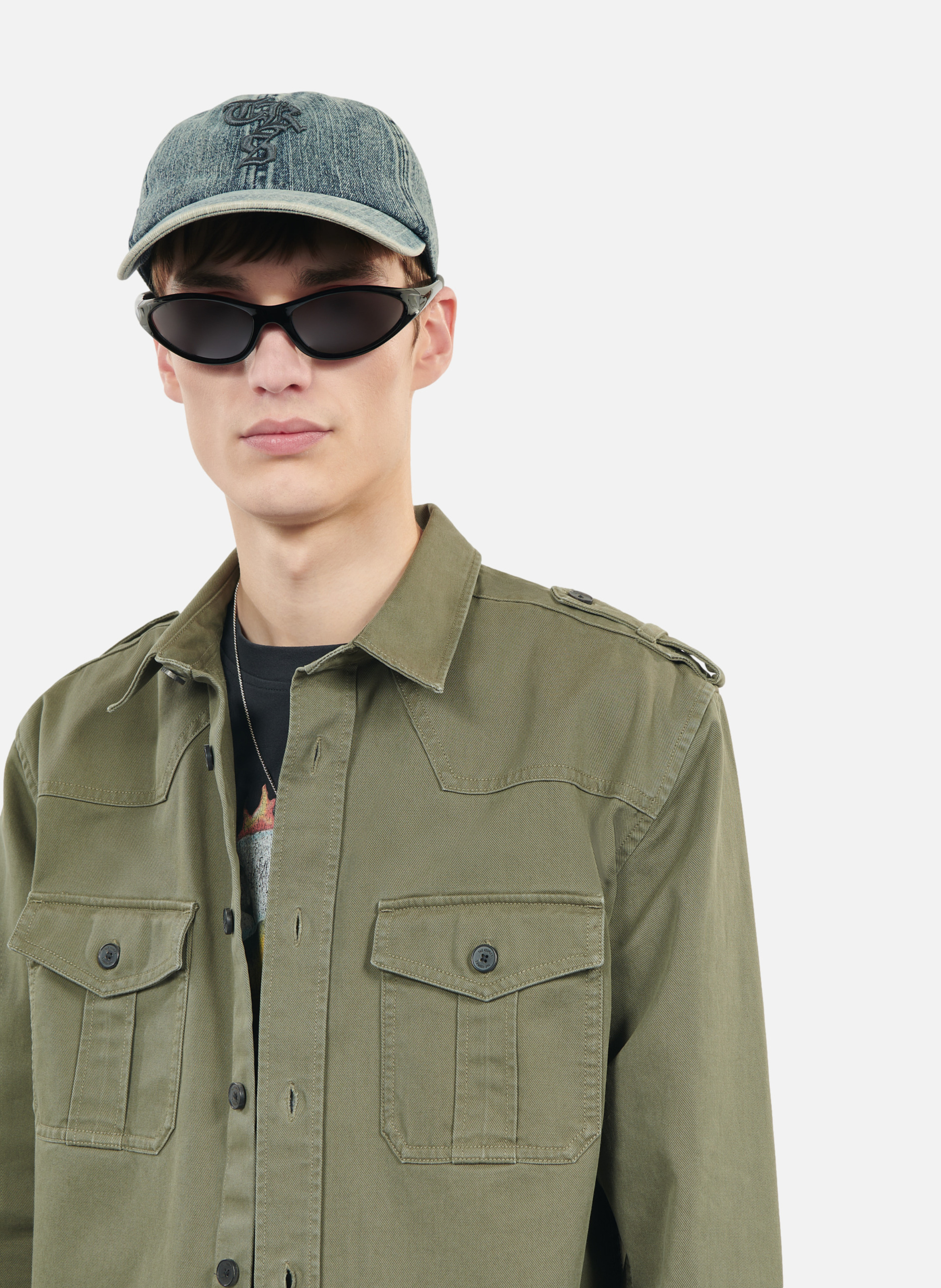 Officer style overshirt THE KOOPLES Green
