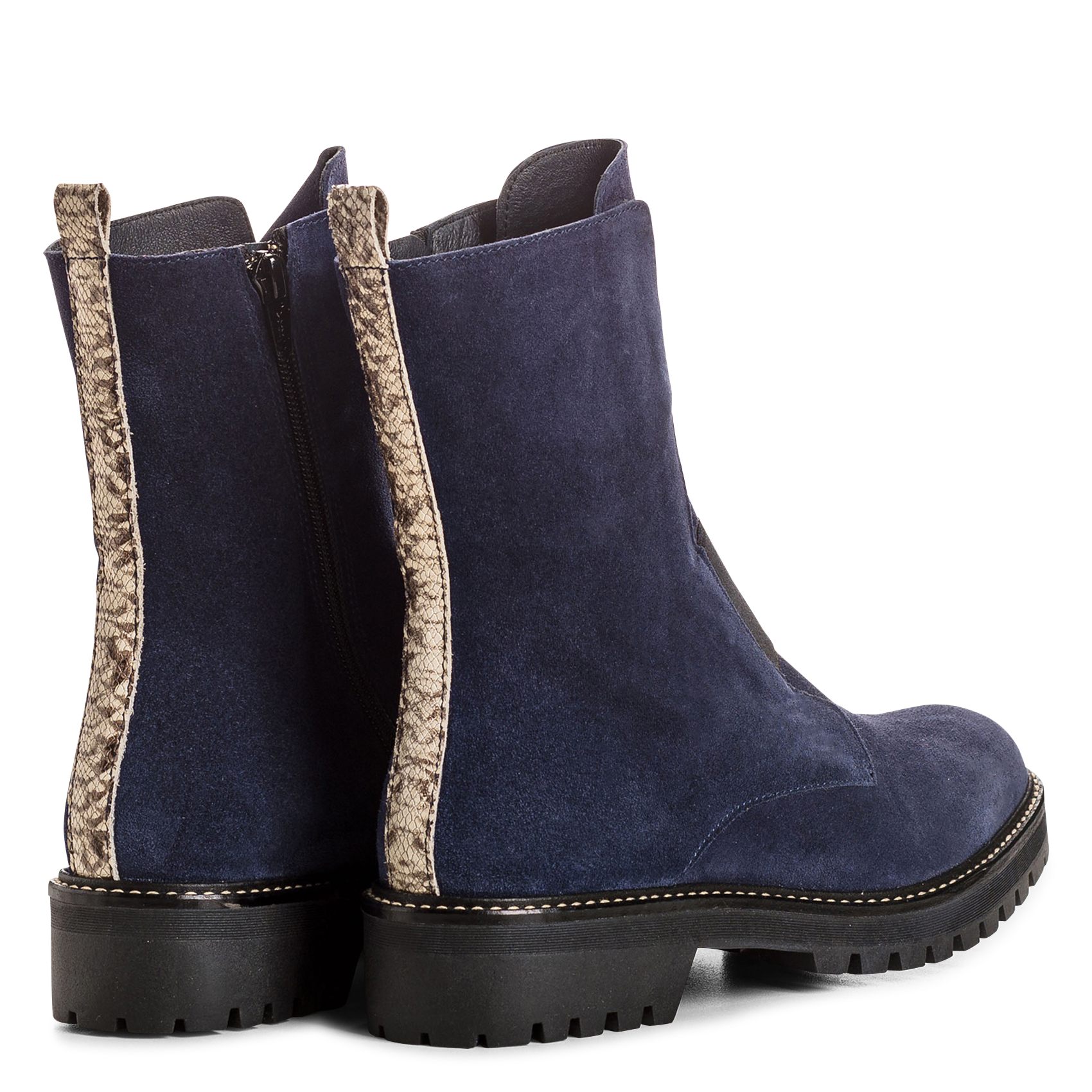 Enkellaarzen van veloursleer REQINS Blauw