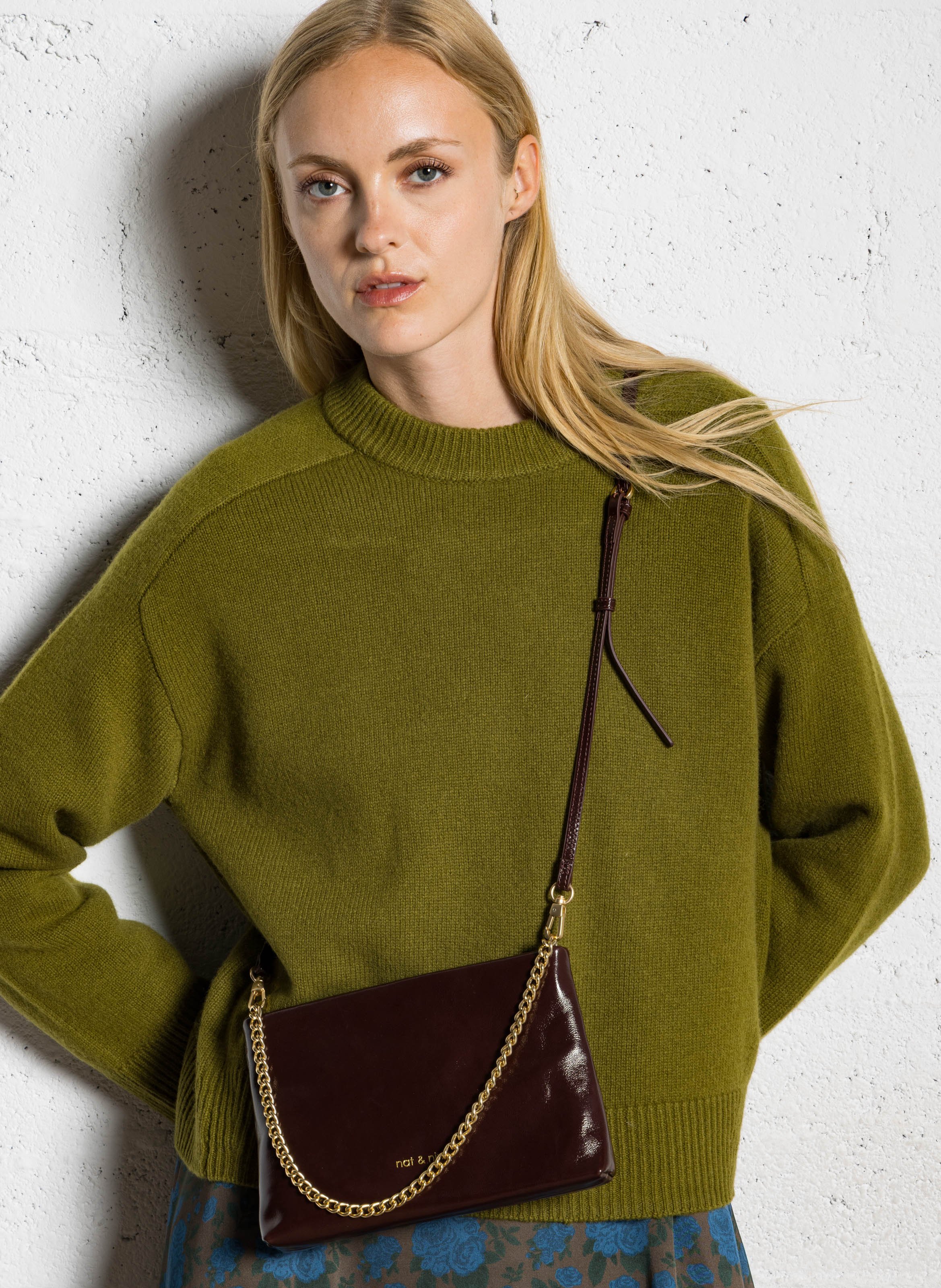 Leather bag NAT & NIN Brown