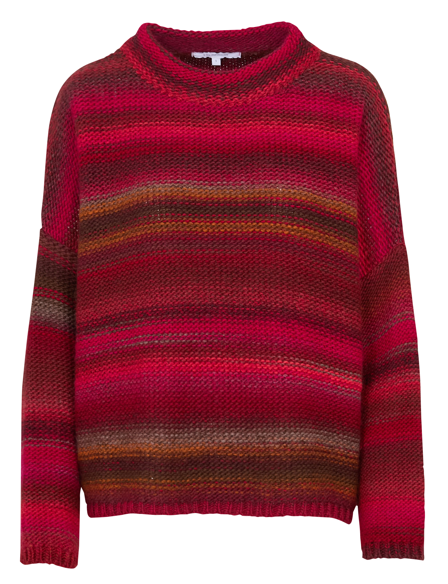 Pull col rond oversize en laine mélangée LA FEE MARABOUTEE Rouge
