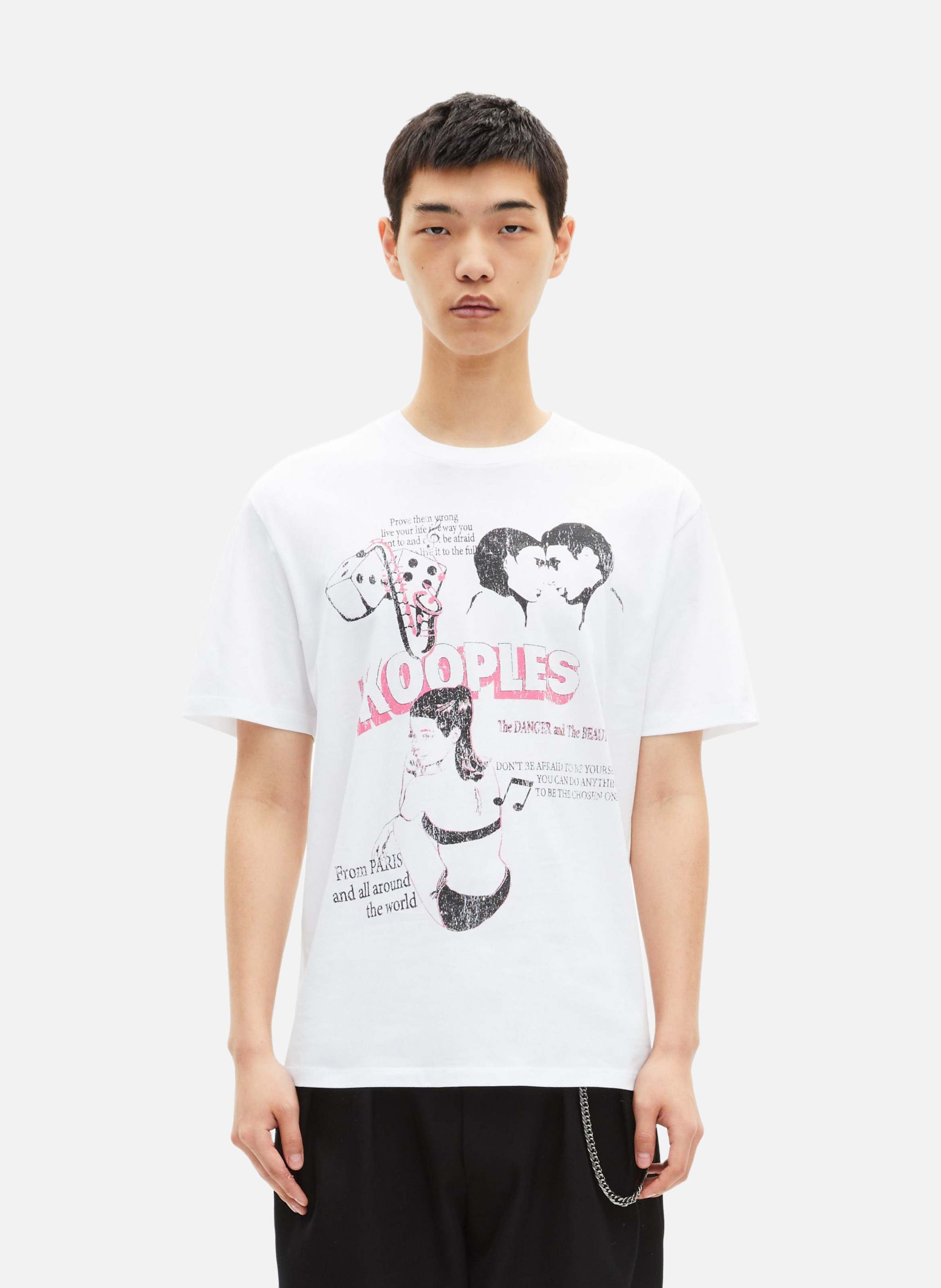 T-shirt with screen print 'the dangerous and the beauty' THE KOOPLES White