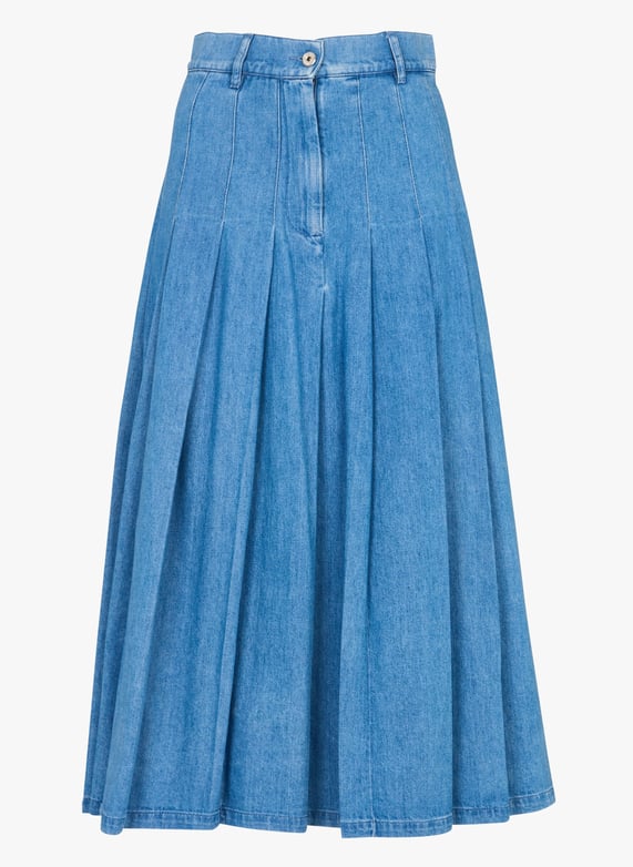 Flared long denim cotton skirt Bleu Max mara week end Flared long denim cotton skirt Bleu Max mara week end
