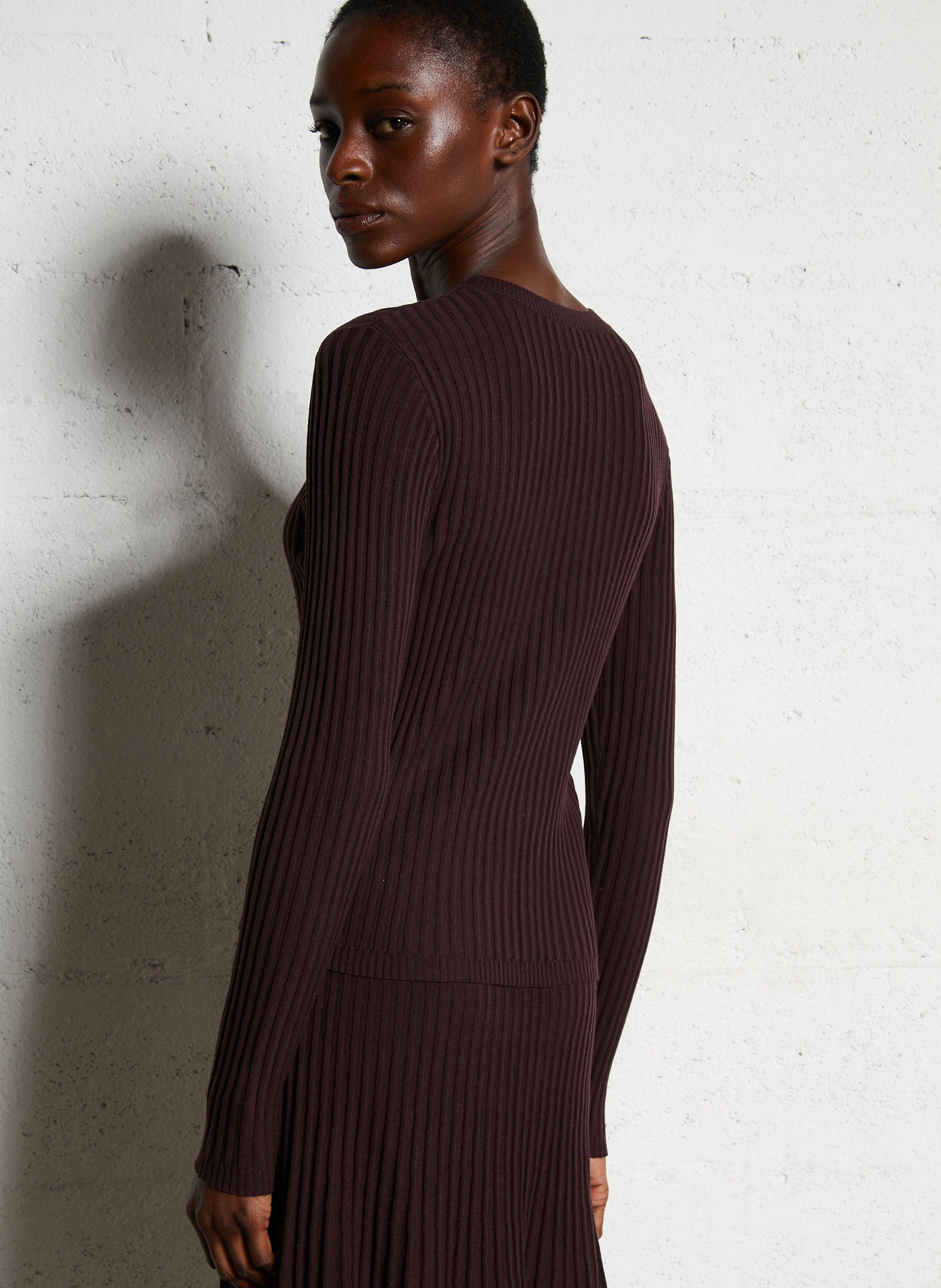 Pull col rond en coton mélangé MAISON 123 Violet