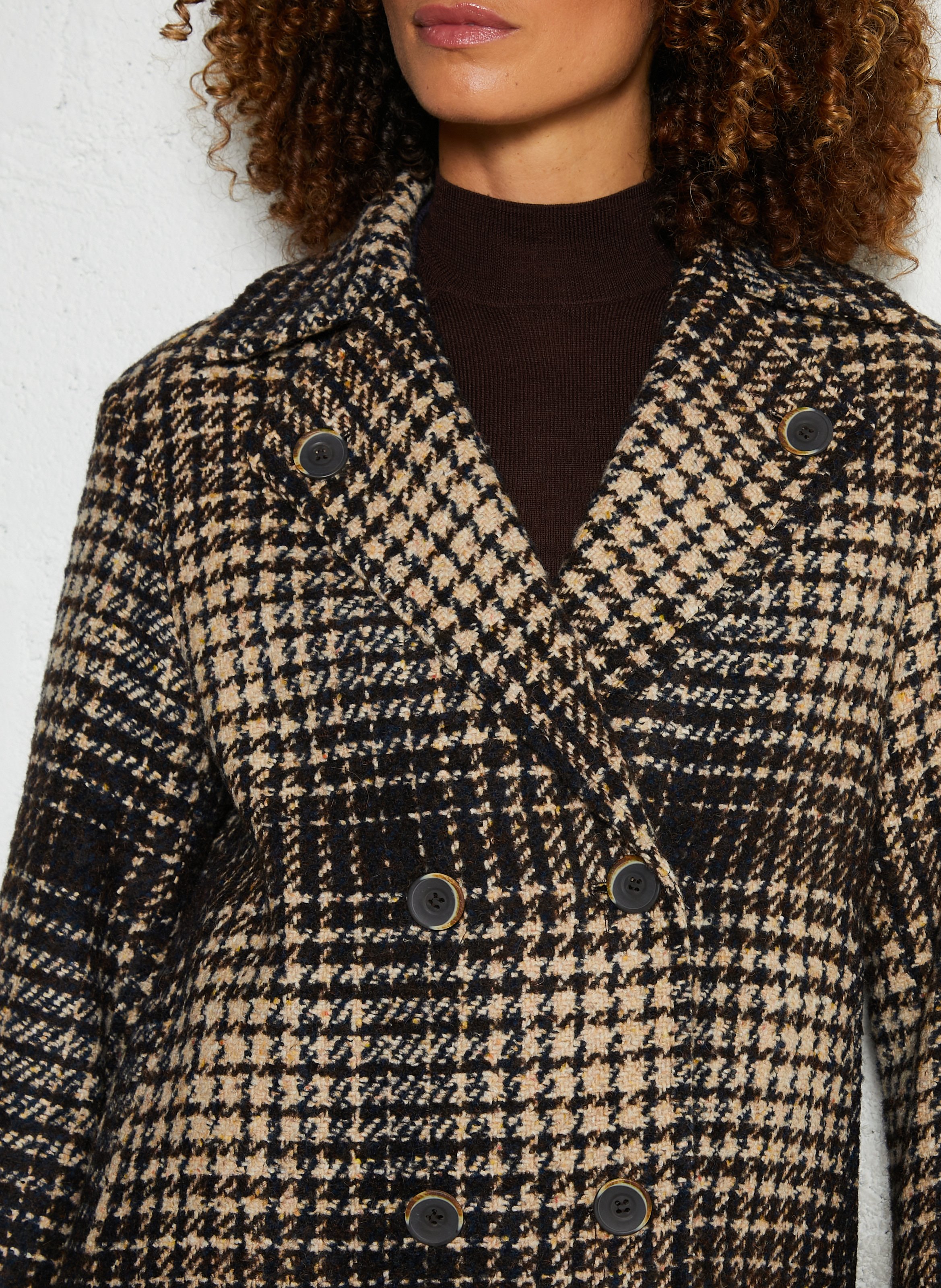 Manteau col tailleur en laine mélangée DIEGA Beige