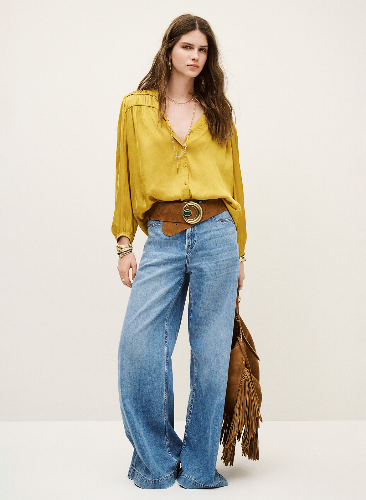 Chemise col V  BA&SH Jaune