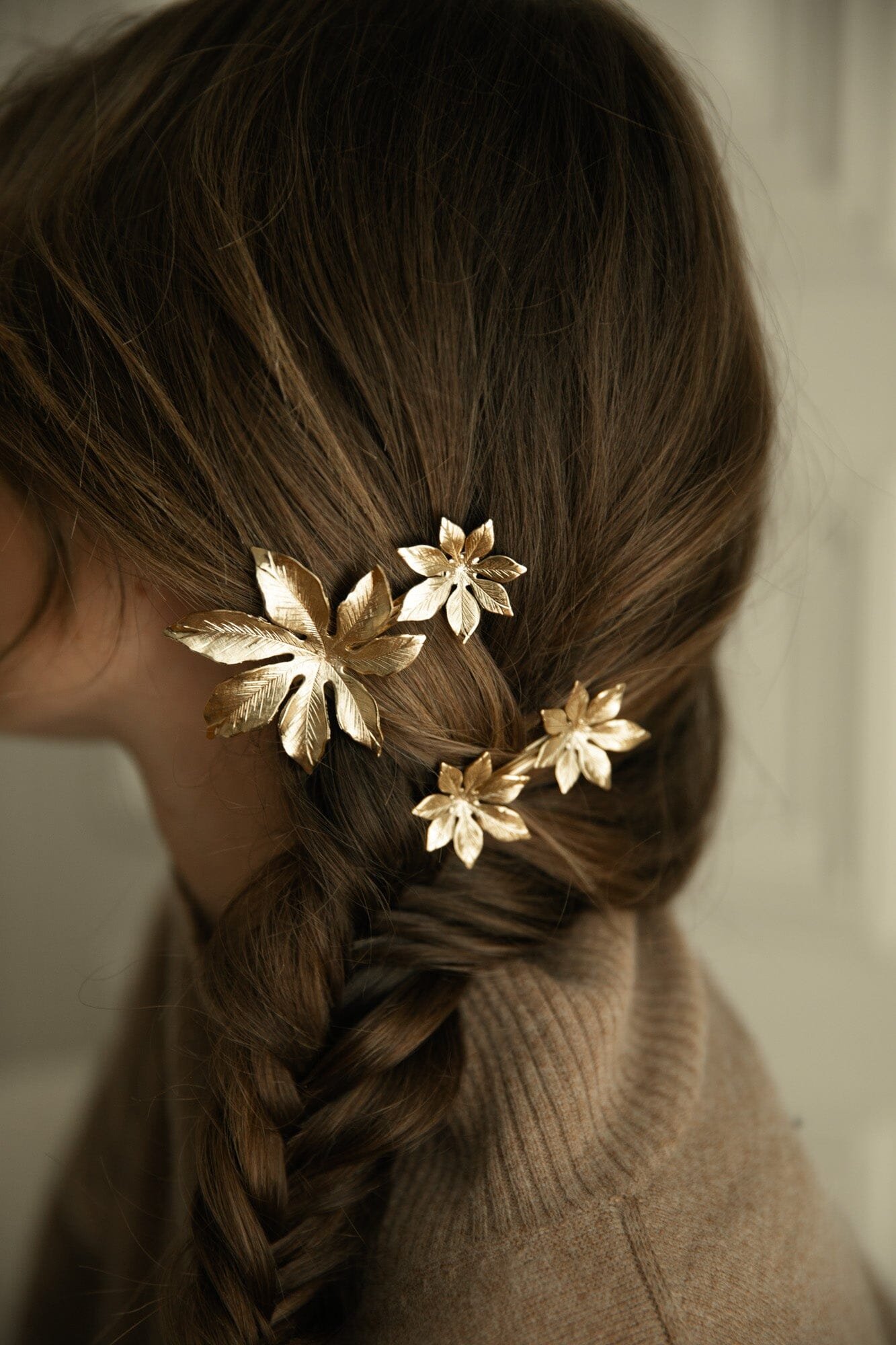 Maxi silver-plated flower hair clip MONSIEUR SIMONE Golden