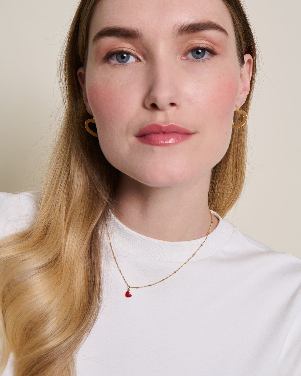 Heart hoop earrings EMOI EMOI Golden