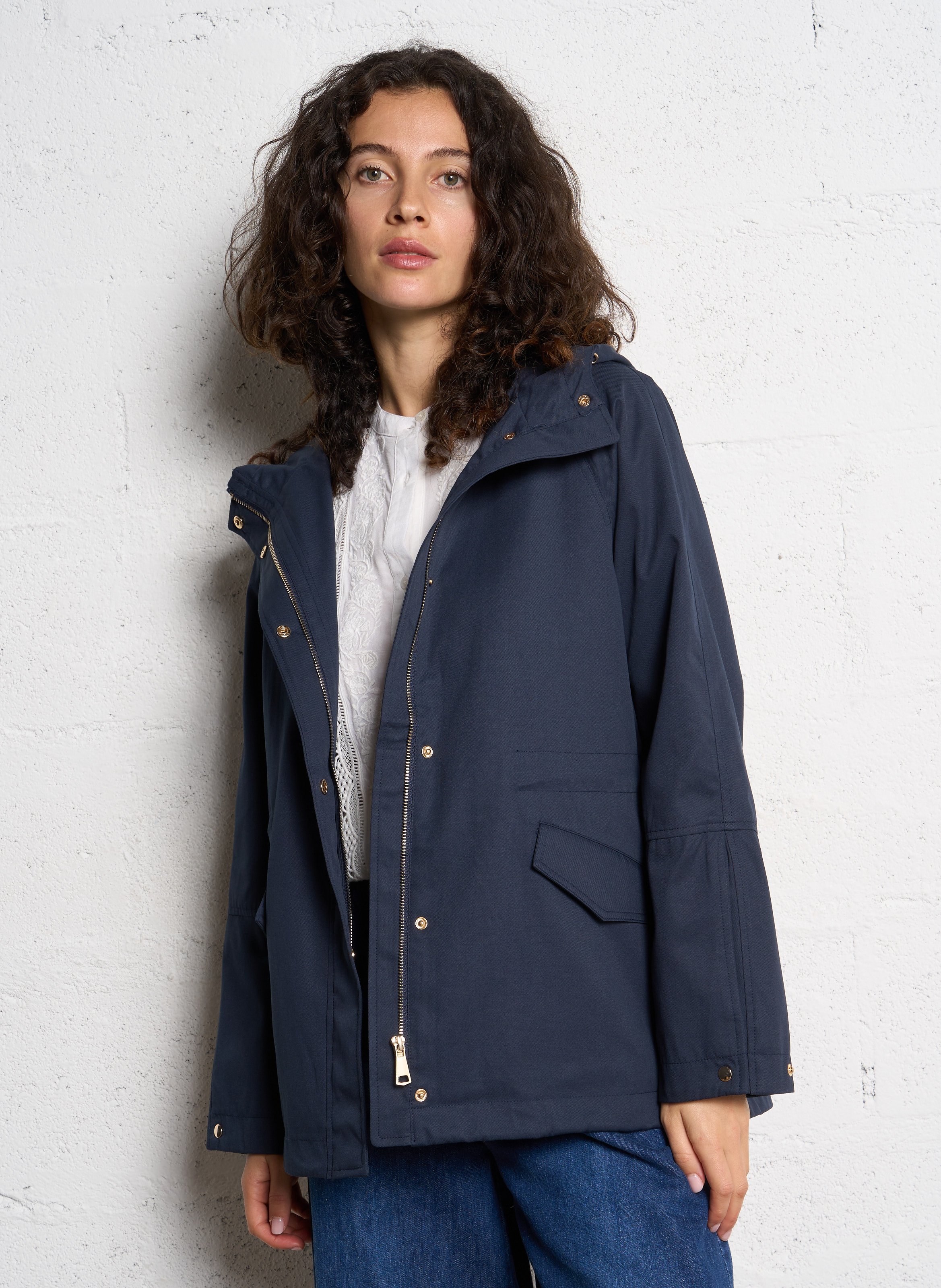 Hooded cotton blazer MAISON 123 Grey