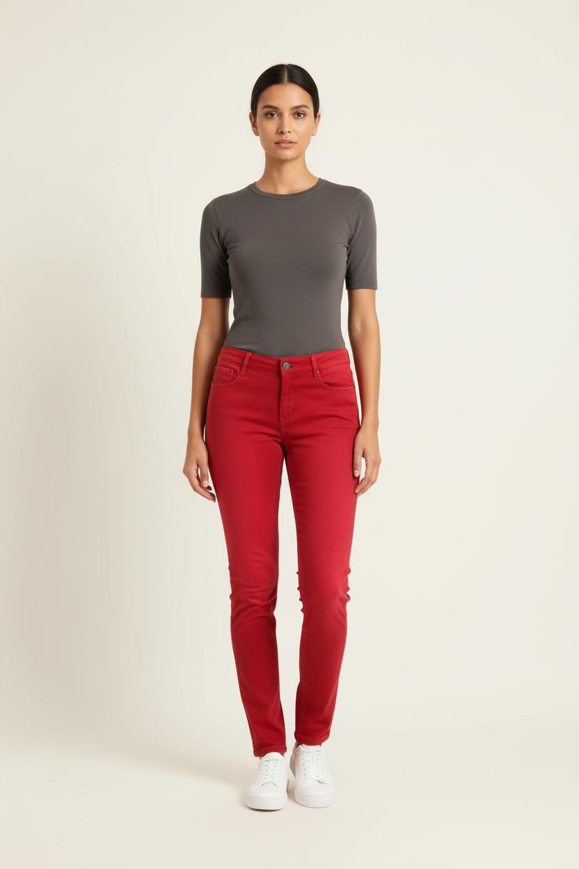 Cropped slim jeans with studs COMPTOIR DES COTONNIERS - Seconde main Red