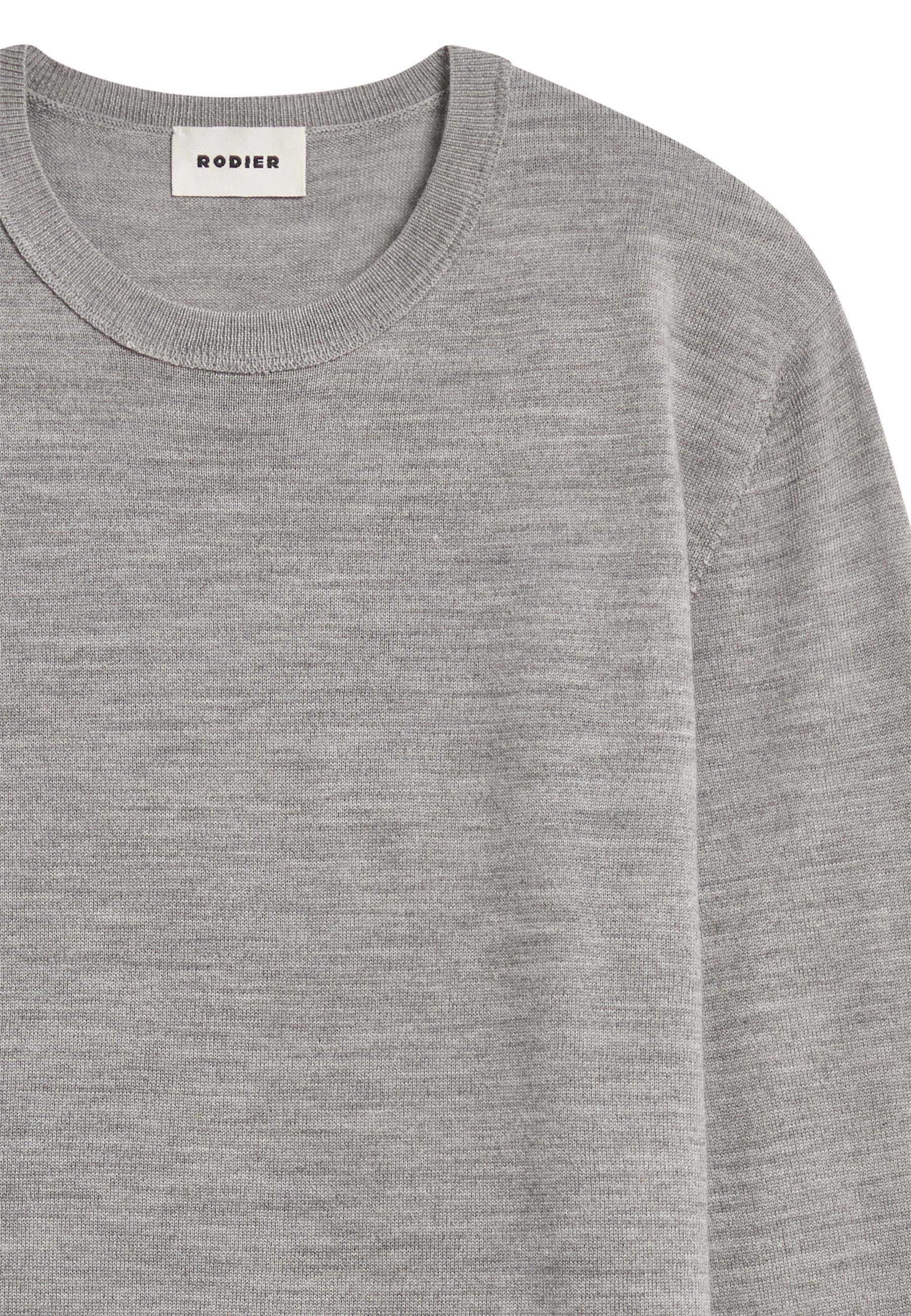 Round neck wool sweater with lace RODIER Grey