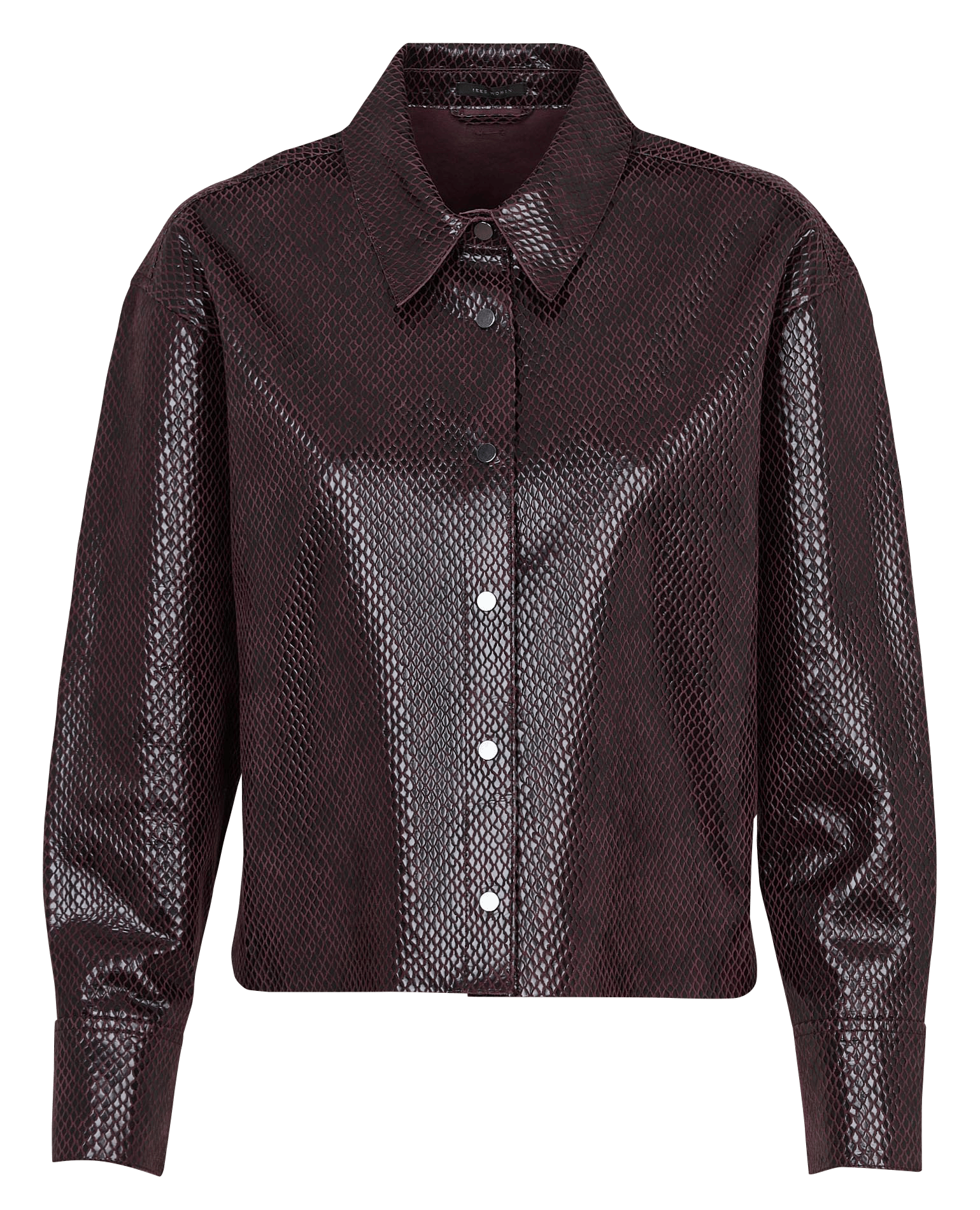 Recht, leren jasje met klassieke kraag IKKS Violet