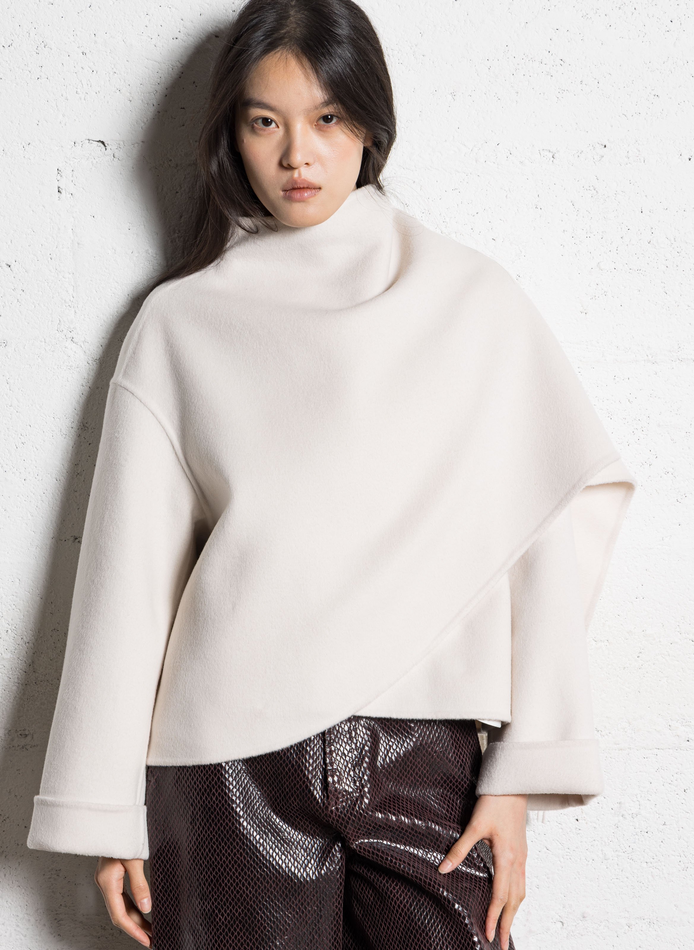 Veste droite avec écharpe IKKS Blanc