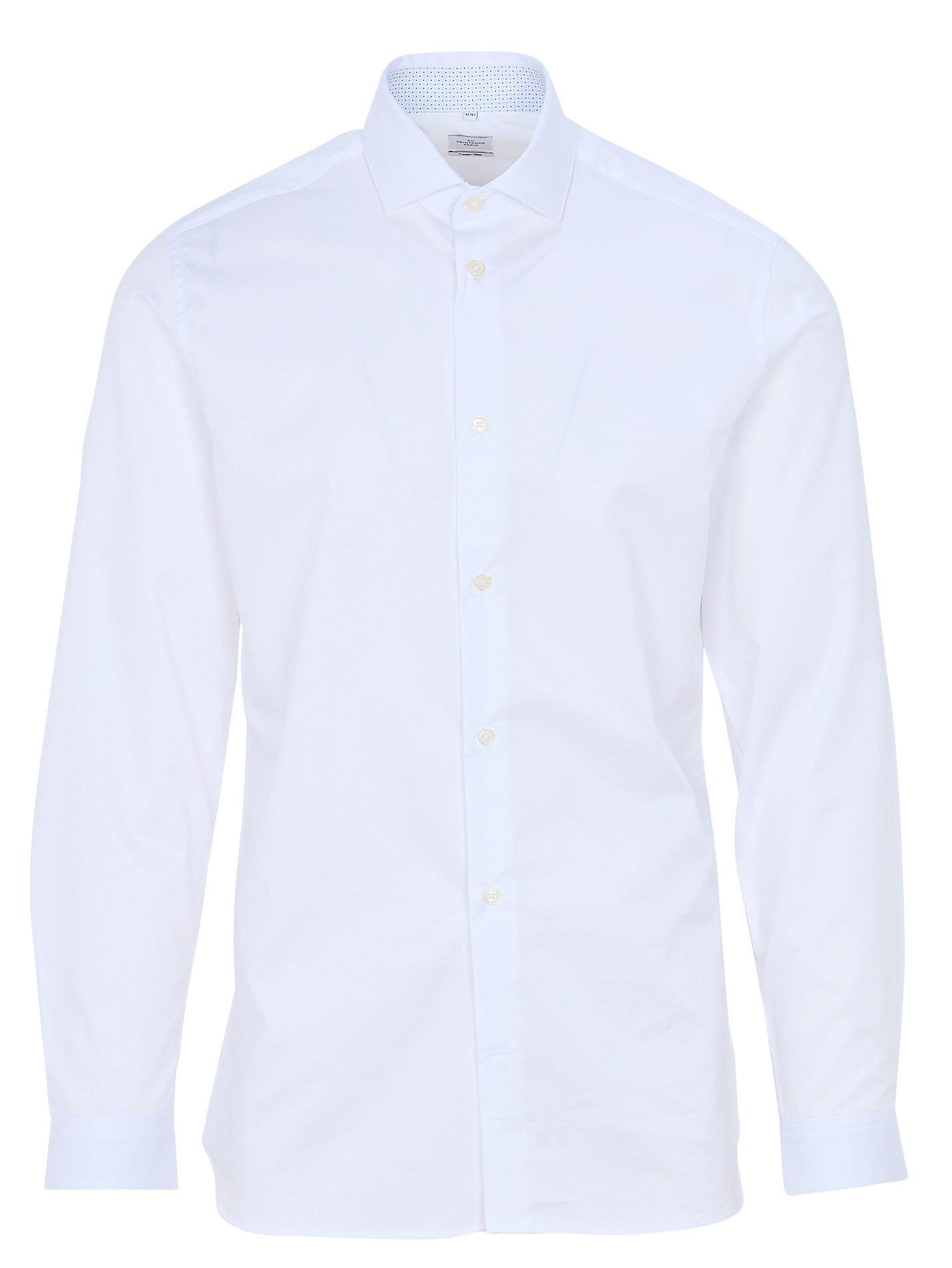 Slim-fit cotton shirt with classic collar AU PRINTEMPS PARIS White