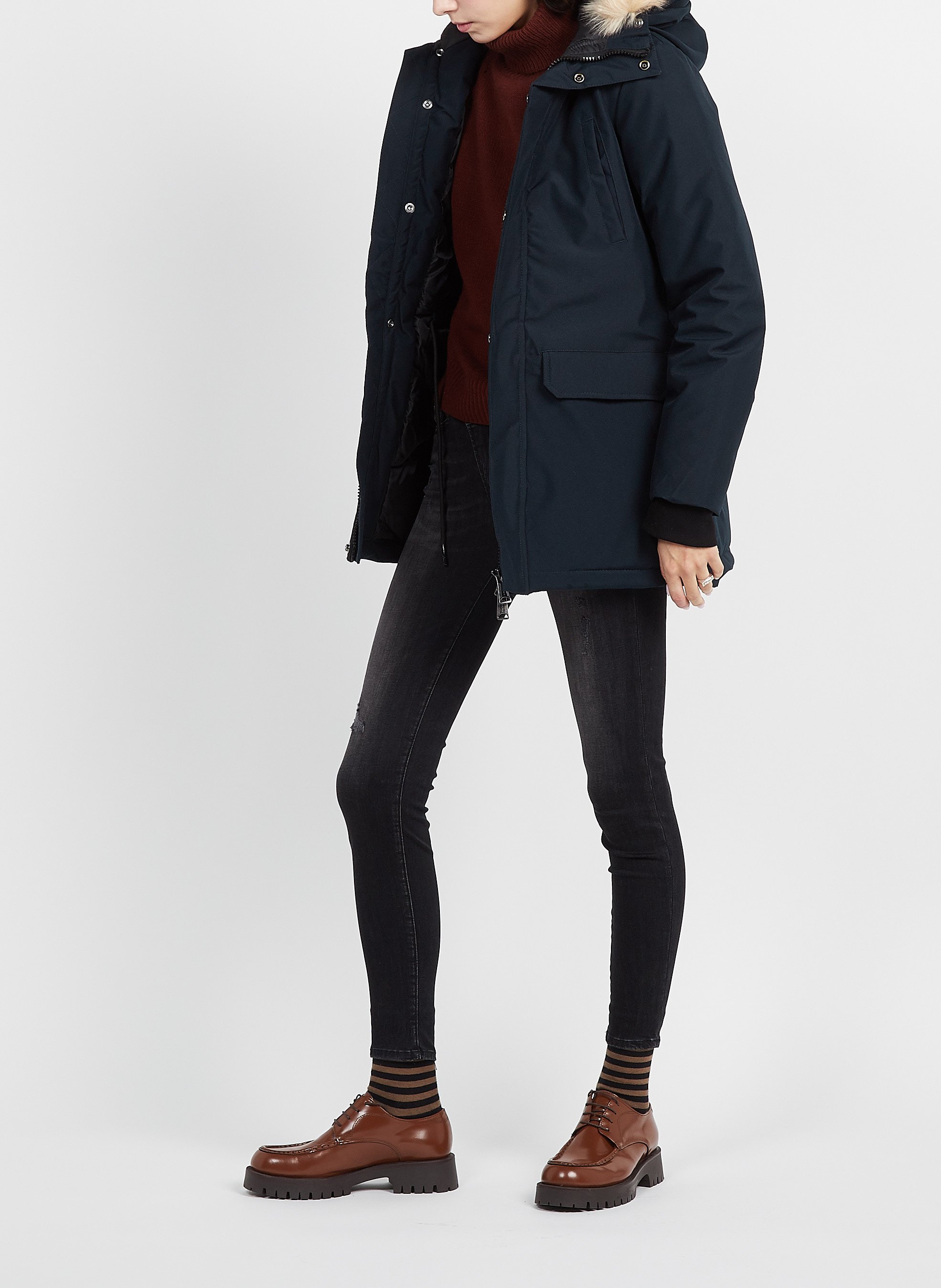 Parka à capuche SCHOTT Bleu